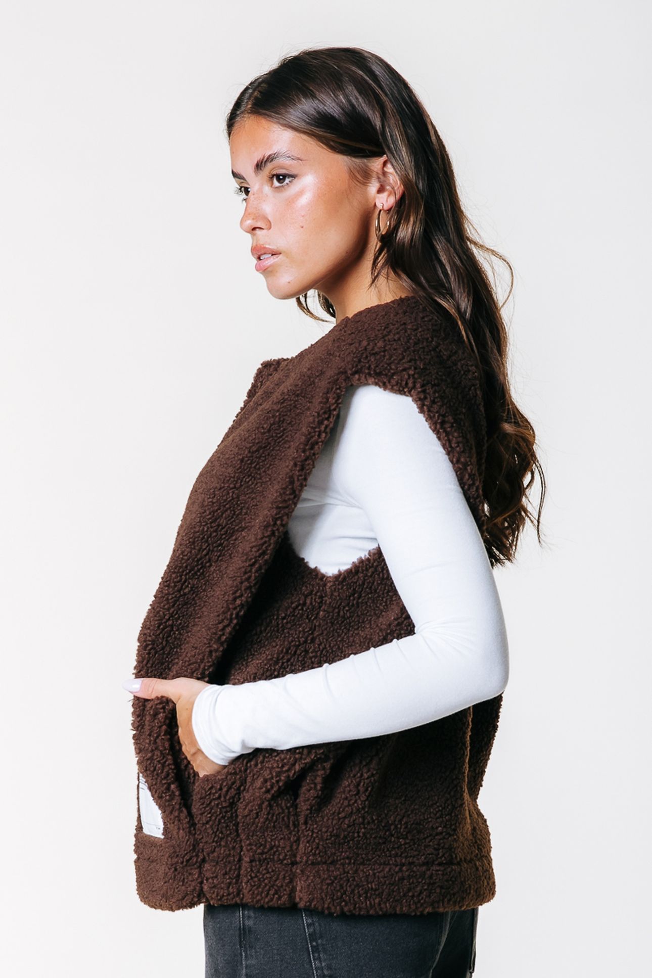 YADI TEDDY GILET BROWN 4