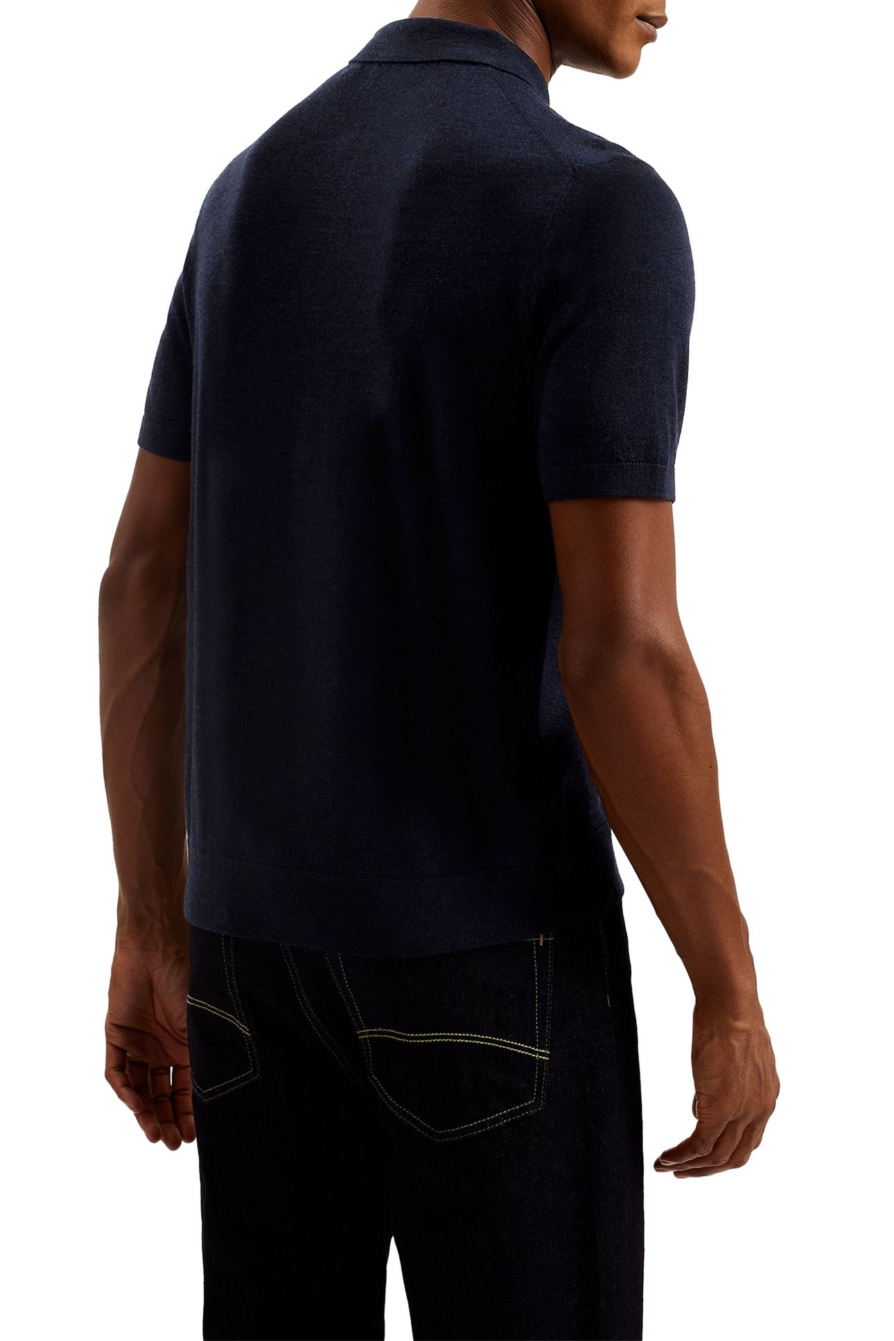 AMBLER SS T COLOUR BLOCK POLO NAVY 2