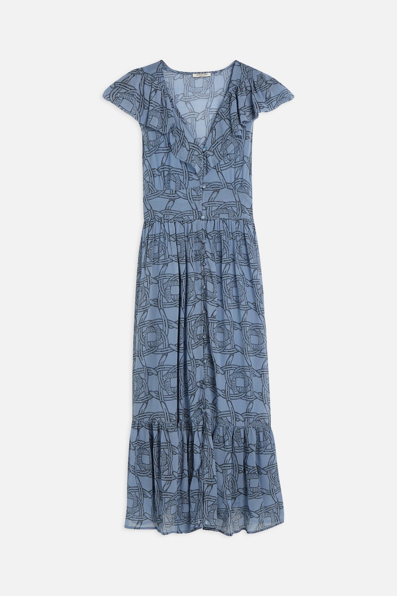 PRINTED CHIFFON MIDI DAY DRESS HORSESHOES INFINITY 5