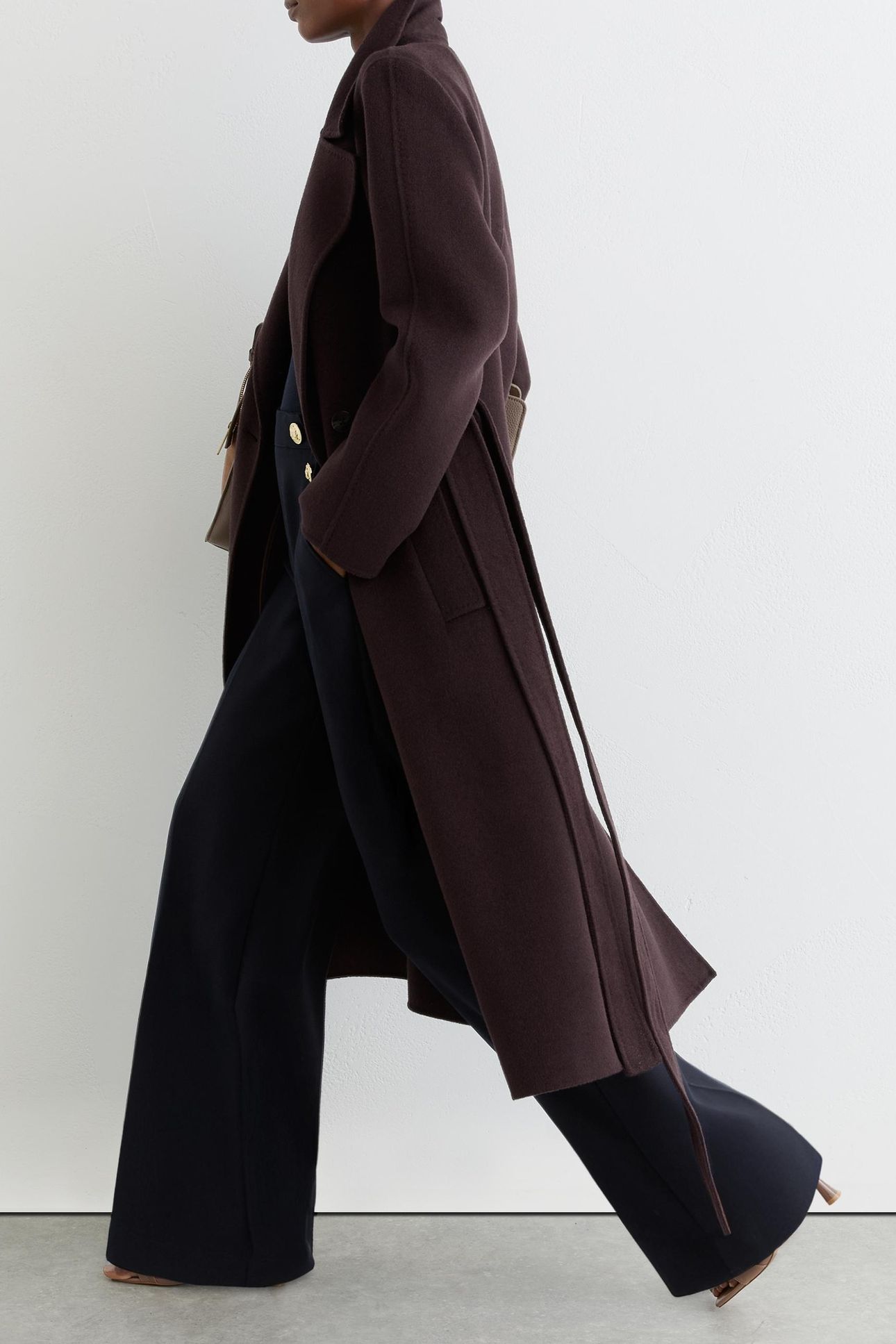 BUTTON DETAIL WIDE LEG TROUSER NAVY 4