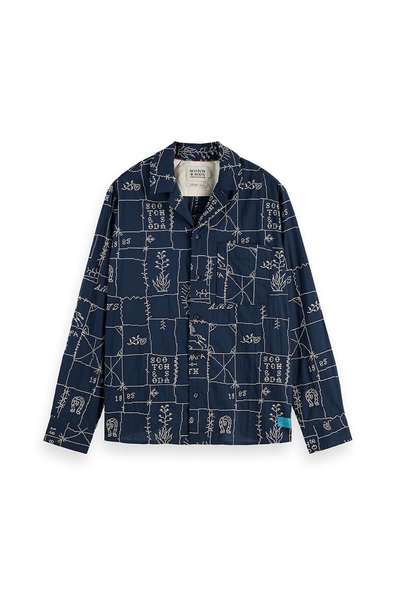 ALLOVER EMBROIDERED SHIRT BLACK 4