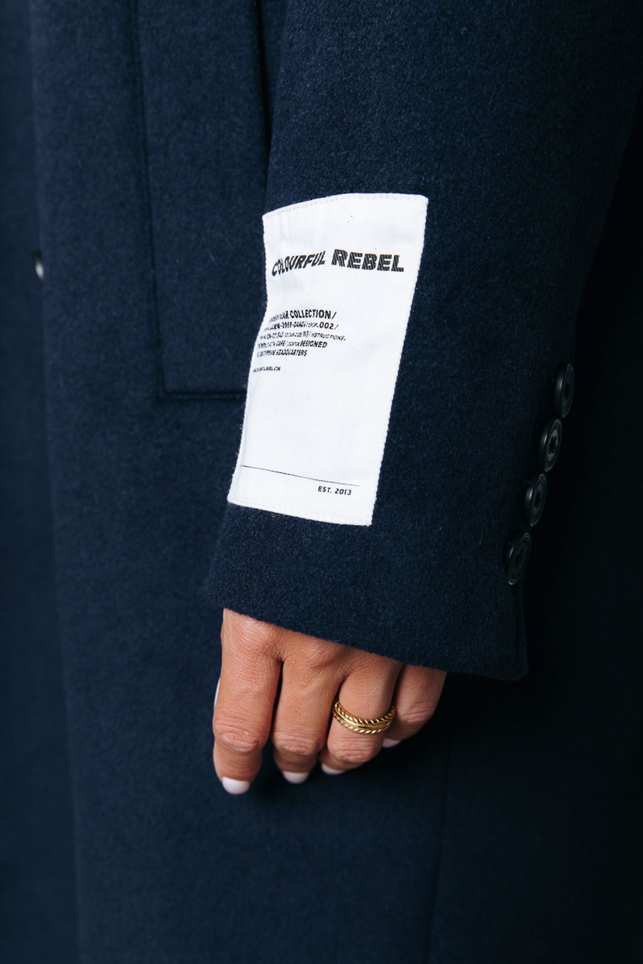 ZANIA DOUBLE BREASTED WOOL LONG COAT NAVY 9