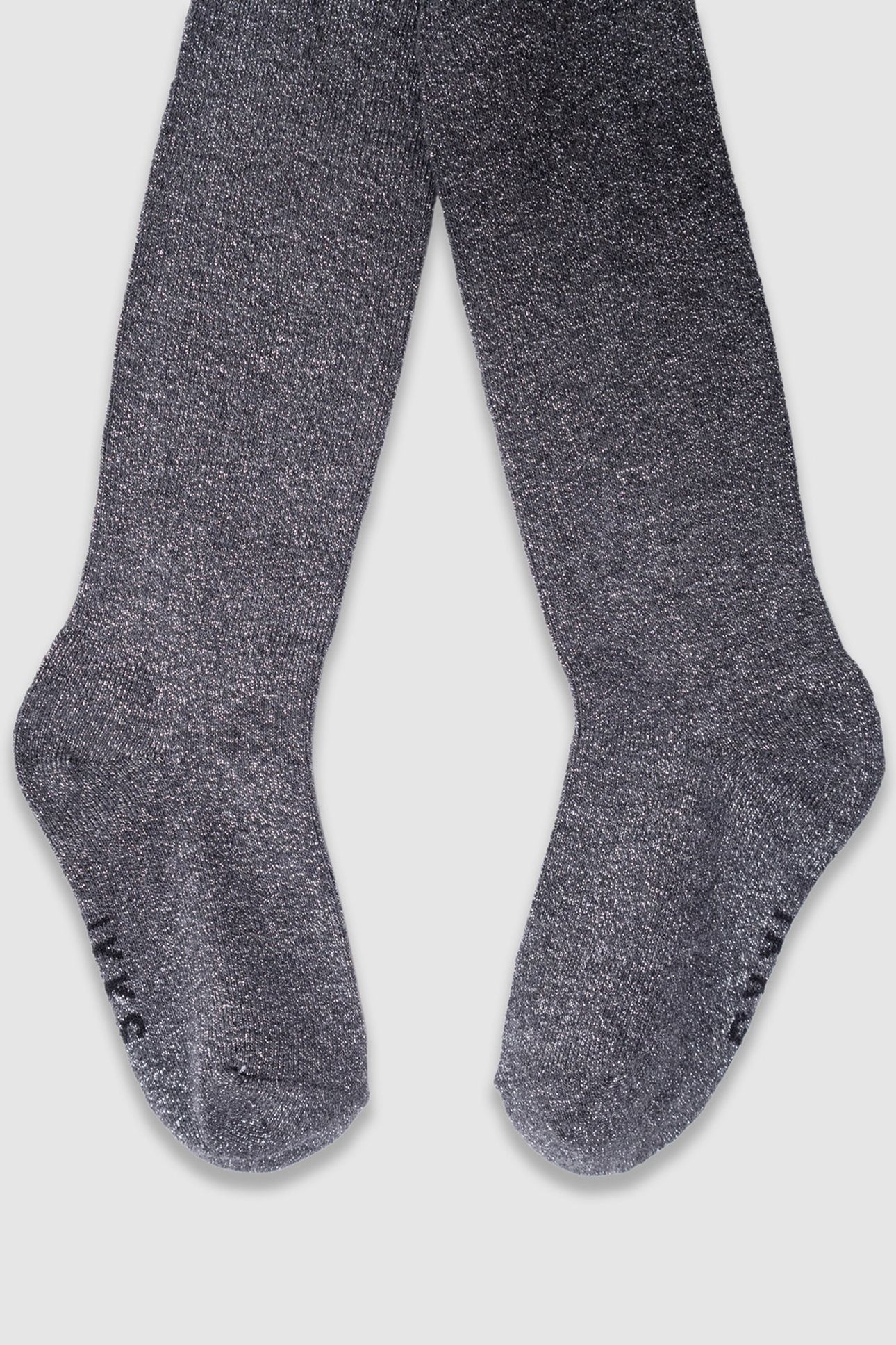 GIRLS’ GREY KNIT TIGHTS WITH SILVERY GLITTER 3