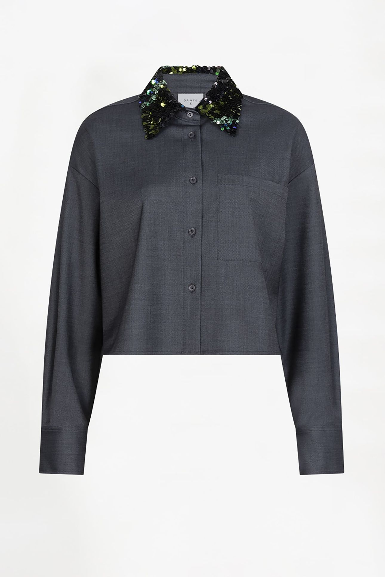 CYBELLA EMBELLISHED SHIRT GRANITE GREY MELANGE 4