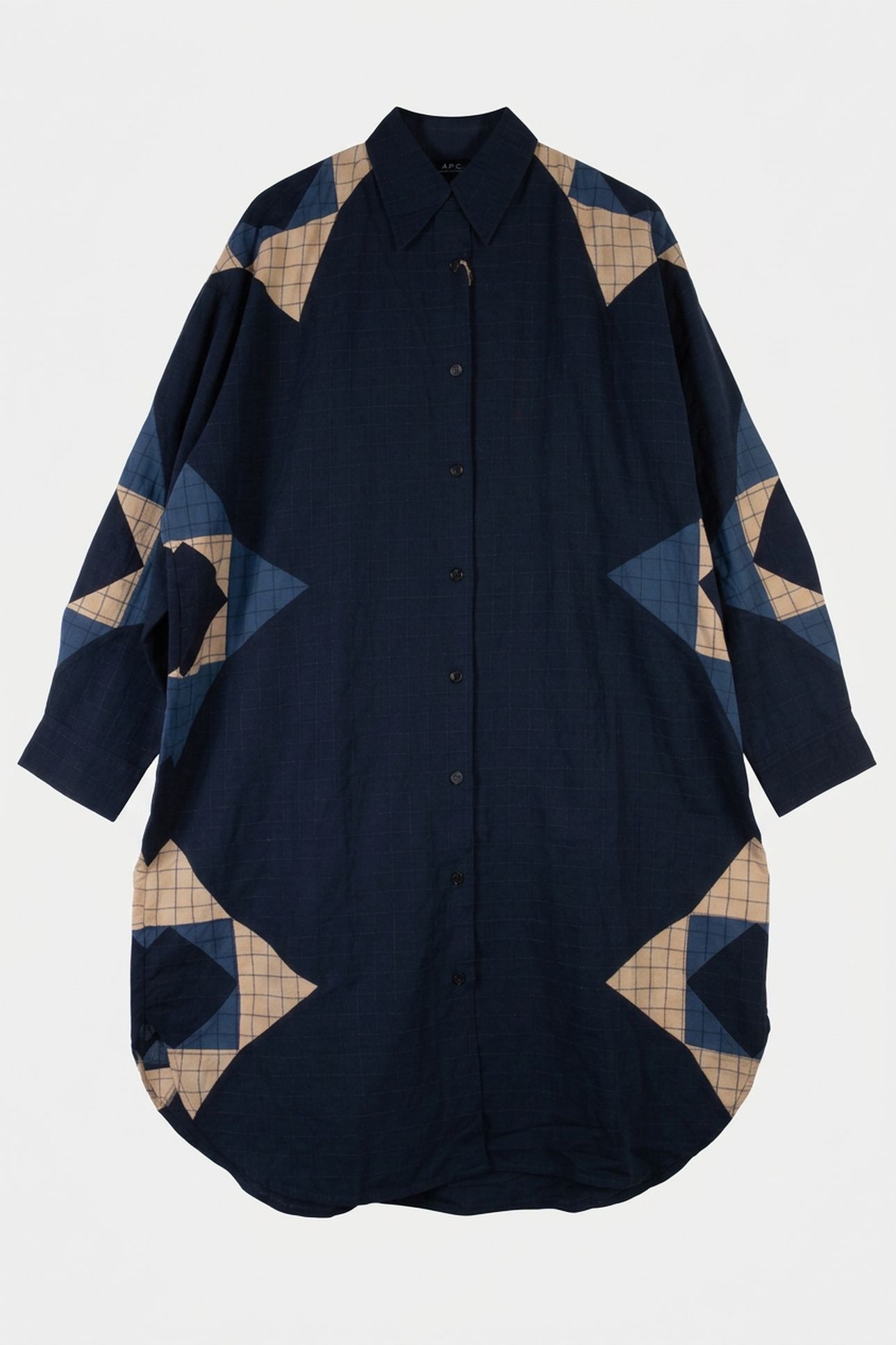 DRESS SHIRT PATCHWORK INDIGO 3