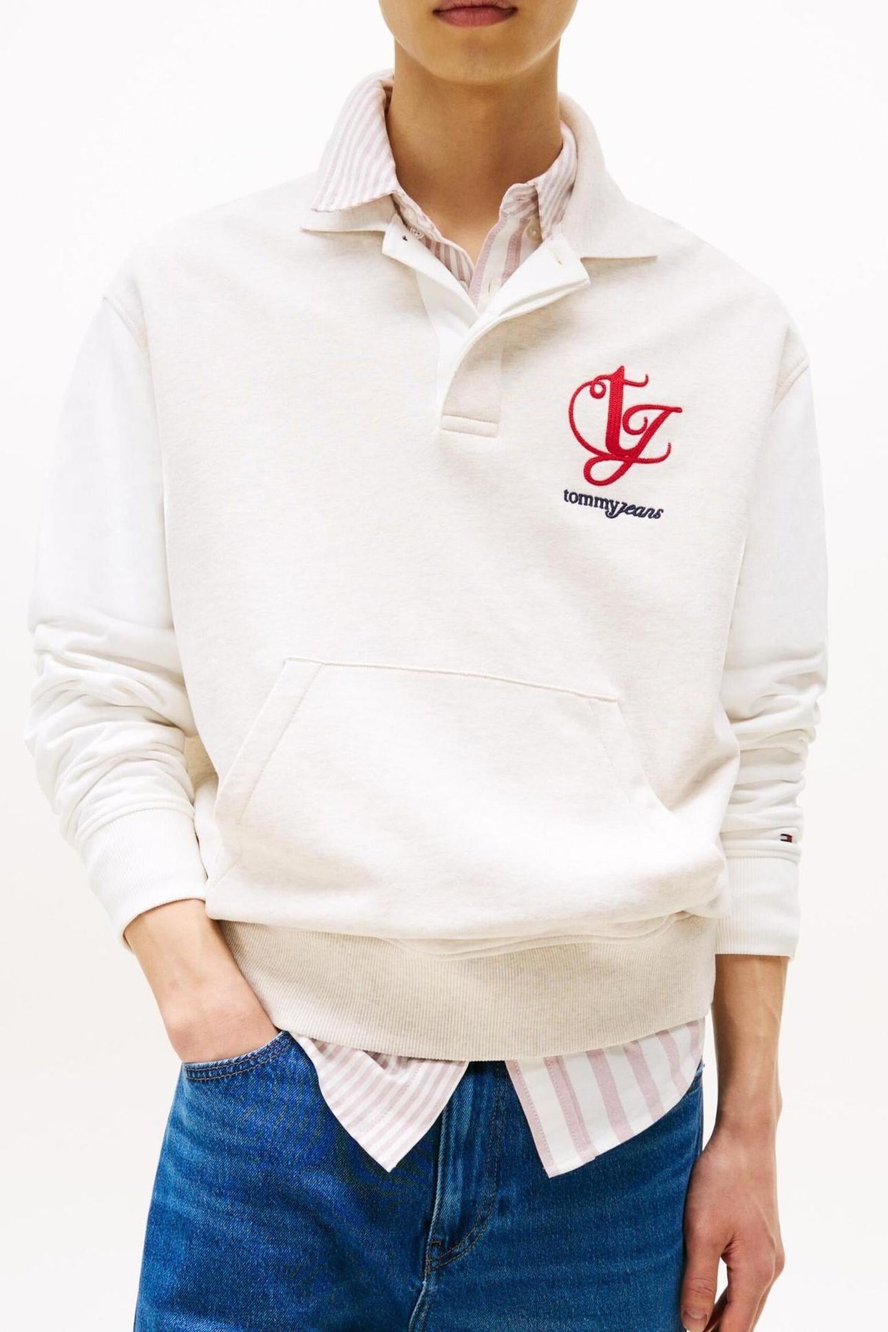 TJM RELAXED COLORBLOCK OAT MARL HEATHER 1