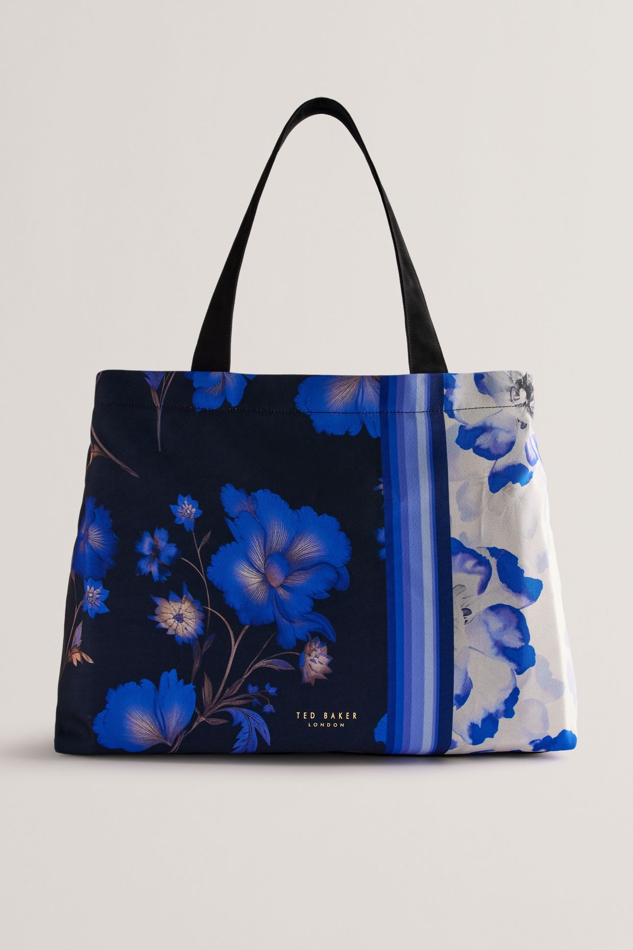 LORIIE PRINTED CANVAS TOTE BAG BLACK 1
