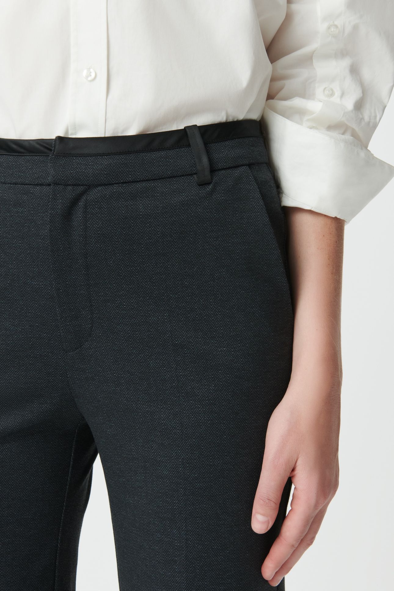 GREY HERRINGBONE SUIT TROUSERS 5