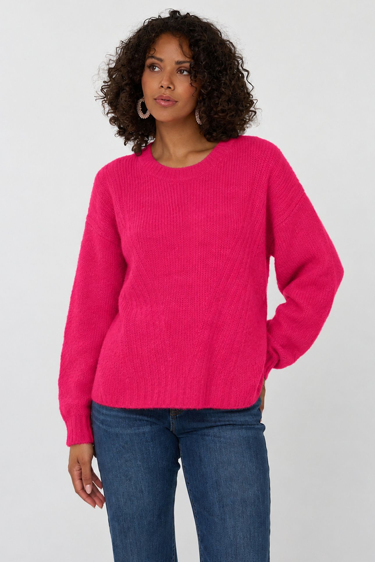 SWEATER DIAGONAL LINES FRAMBOISE 2