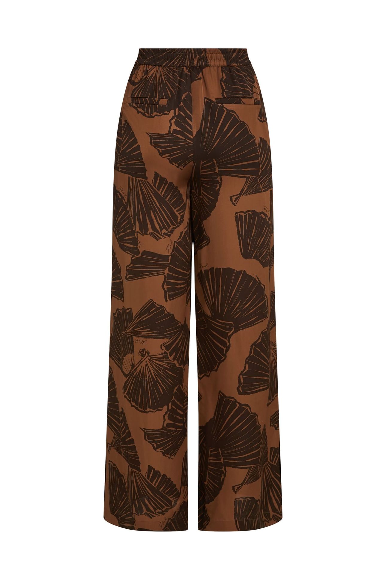 PRINTED FLUID PANTS GRAPHIC FAN FRIAR BROWN 5