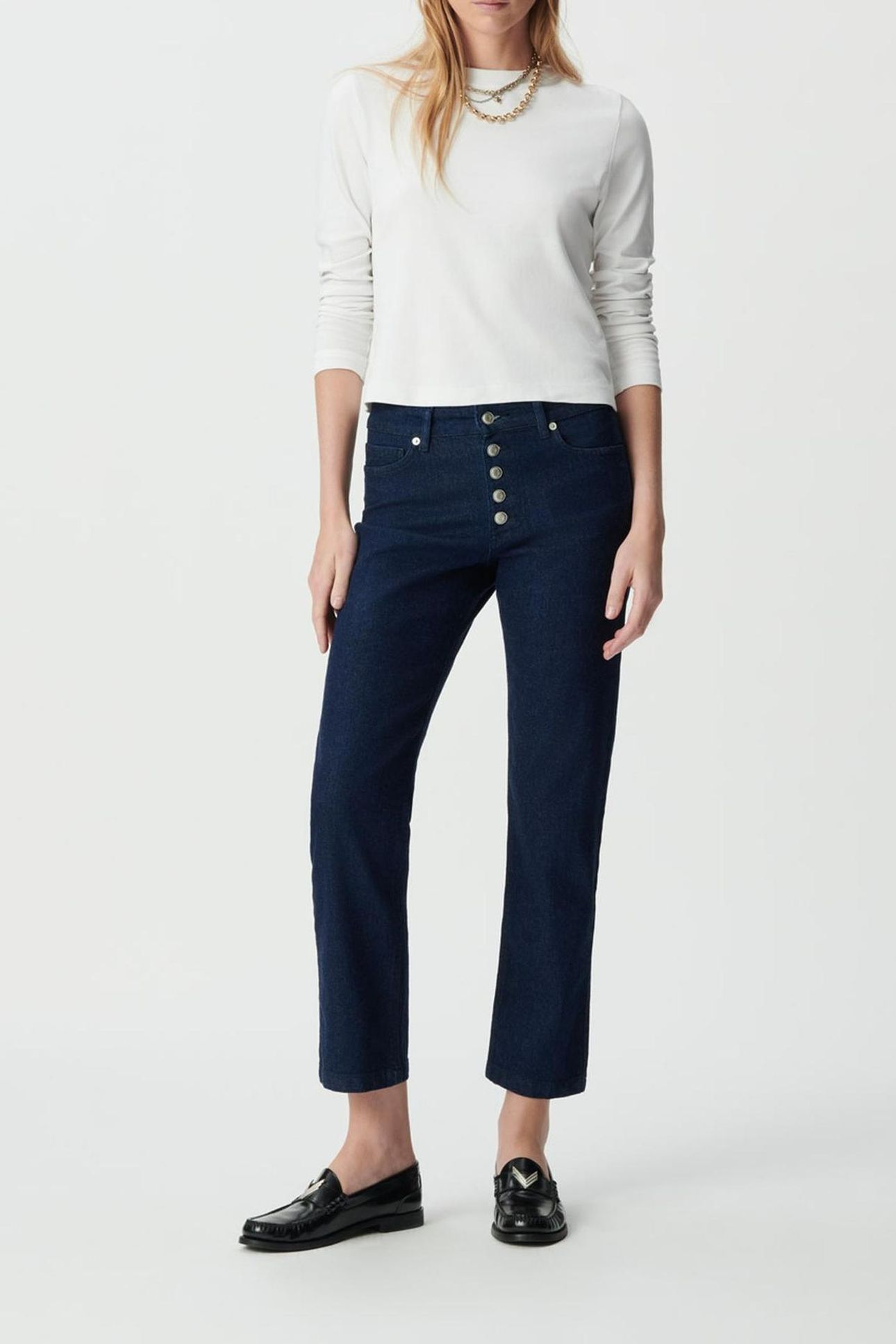 RAW JANIS STRAIGHT JEANS WITH VISIBLE BUTTONS 3