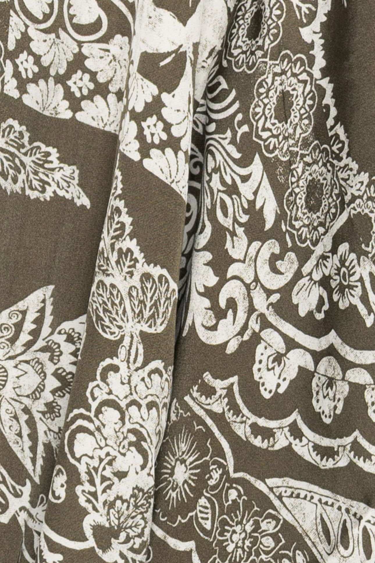 KHAKI KIMONO SHIRT WITH SCARF PRINT 7