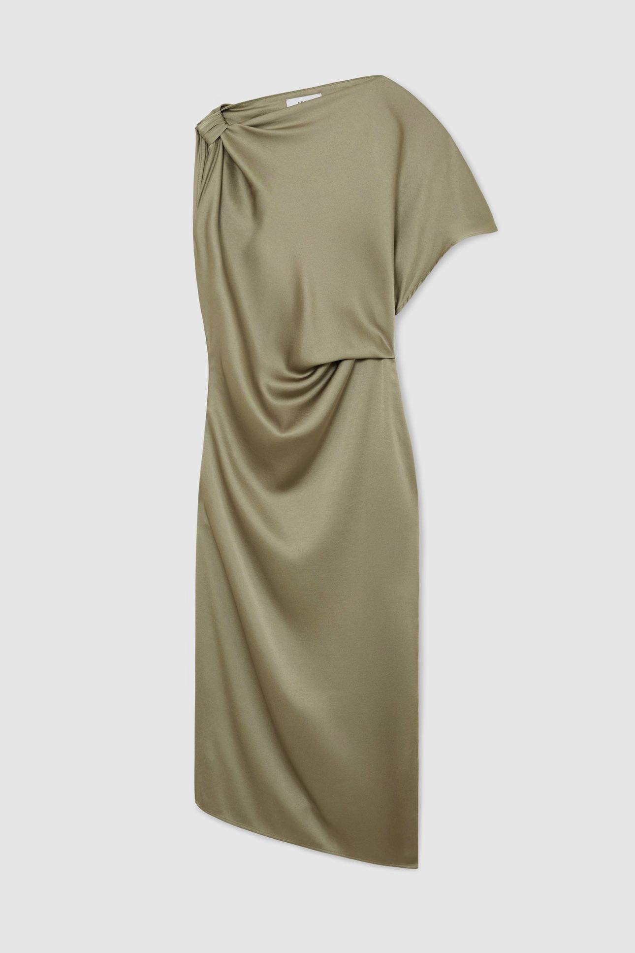 DRAPE MIDI DRESS OLIVE GREEN 3