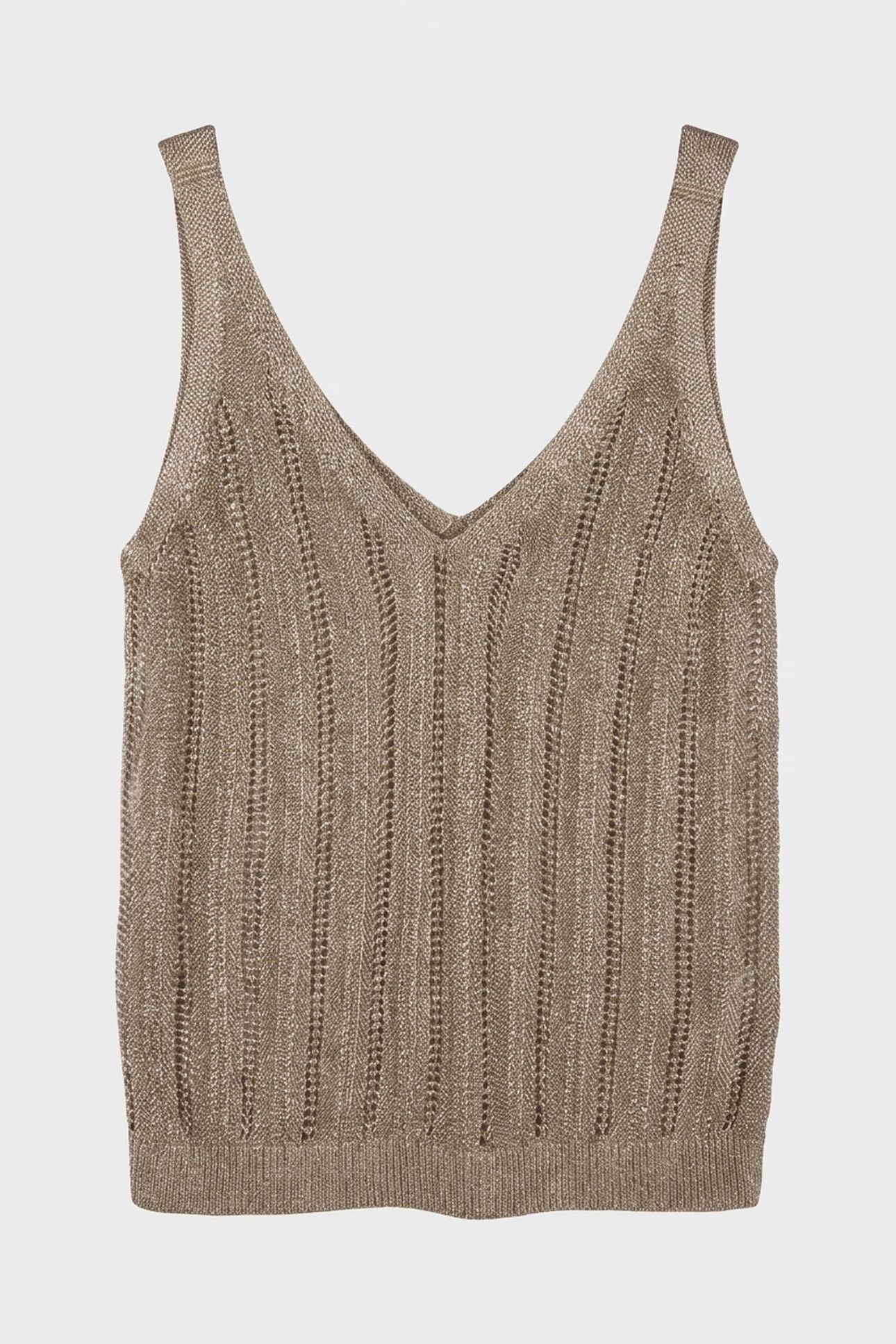 V NECK KNITTED TANK GOLD 3