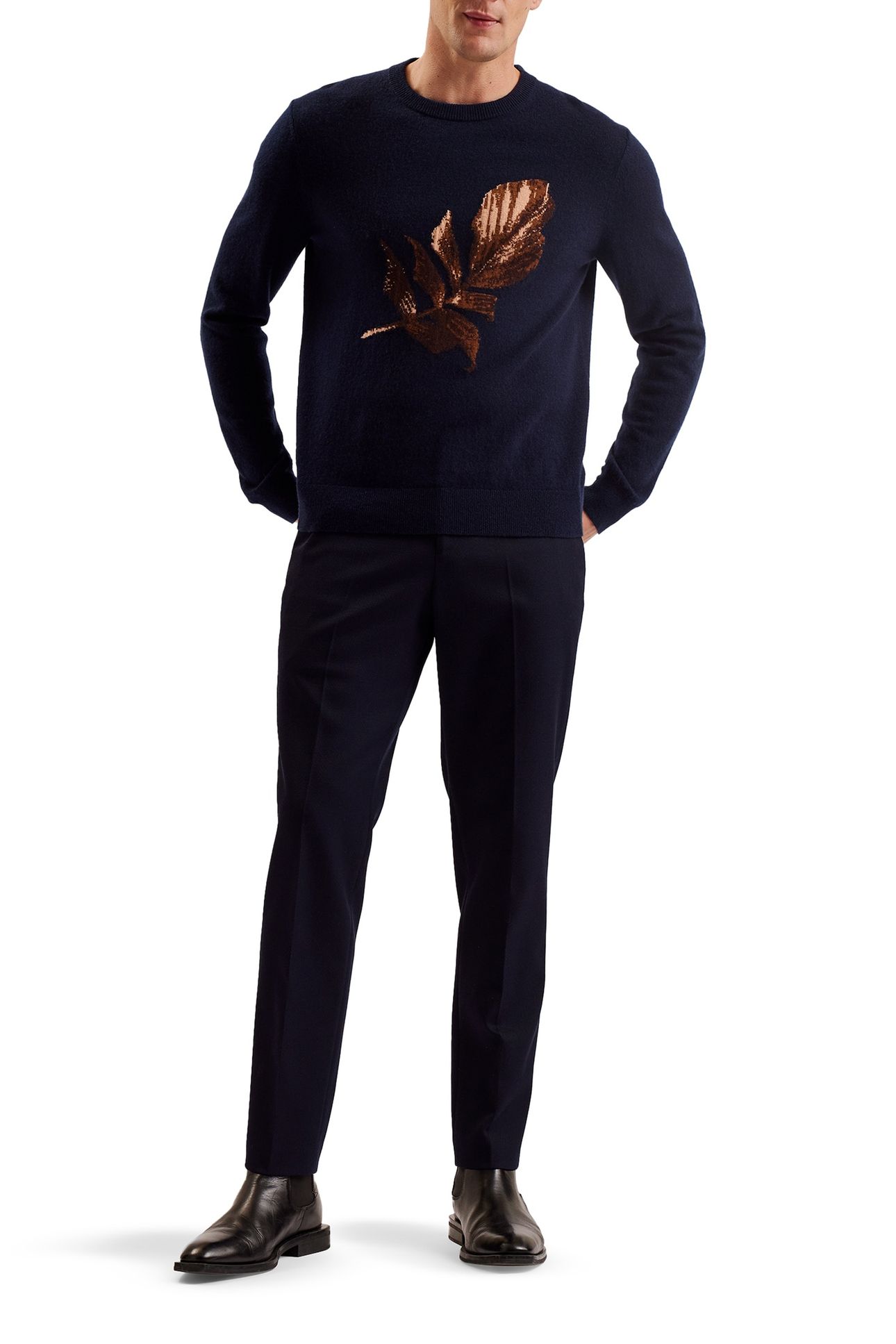 ATESY LS REGULAR CASHMERE CREW NECK NAVY 4