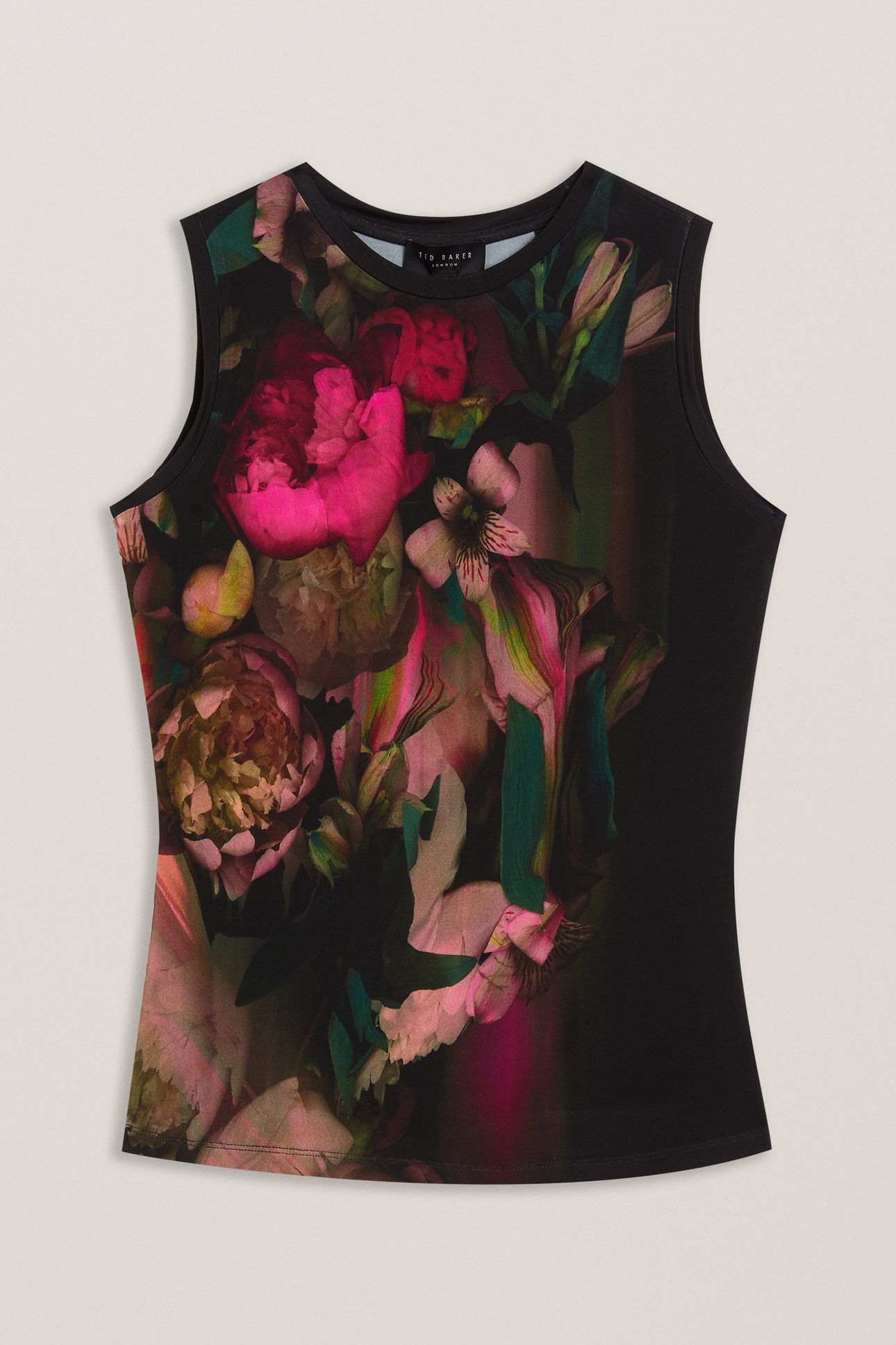 GUIANA SKINNY FIT PRINTED JERSEY VEST BLACK 3
