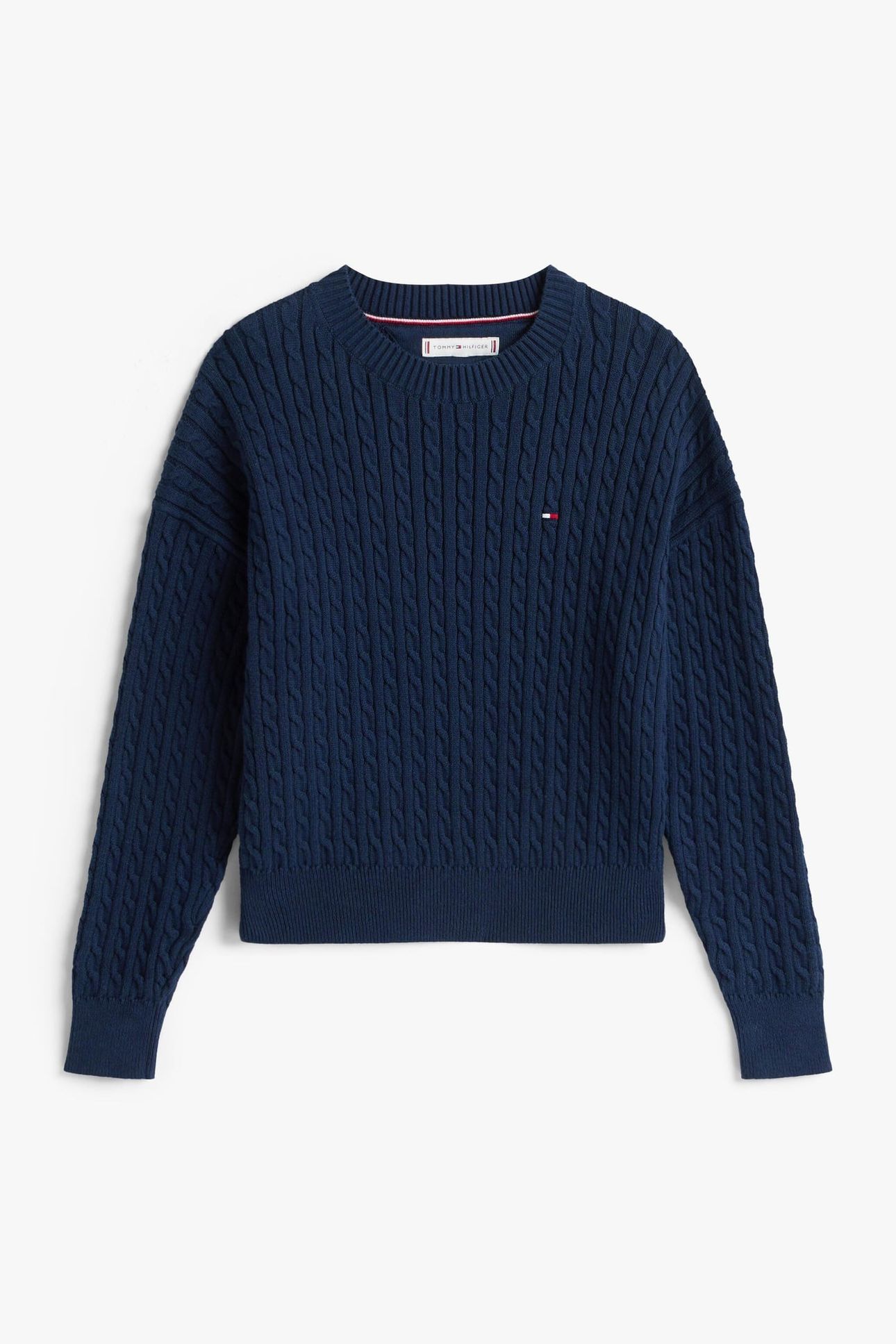 GIRLS CABLE KNIT SWEATER DARK BLUE 9