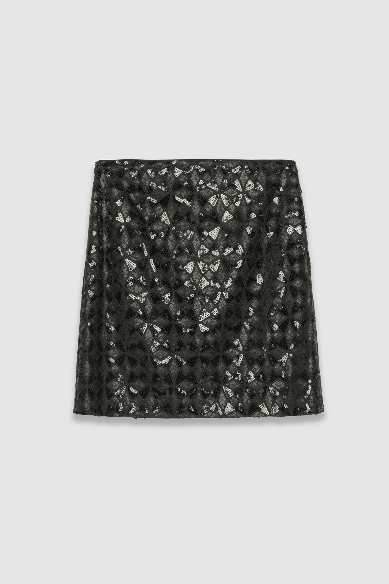 BLACK SKIRT WITH GRAPHIC SEQUIN EMBROIDERY 4