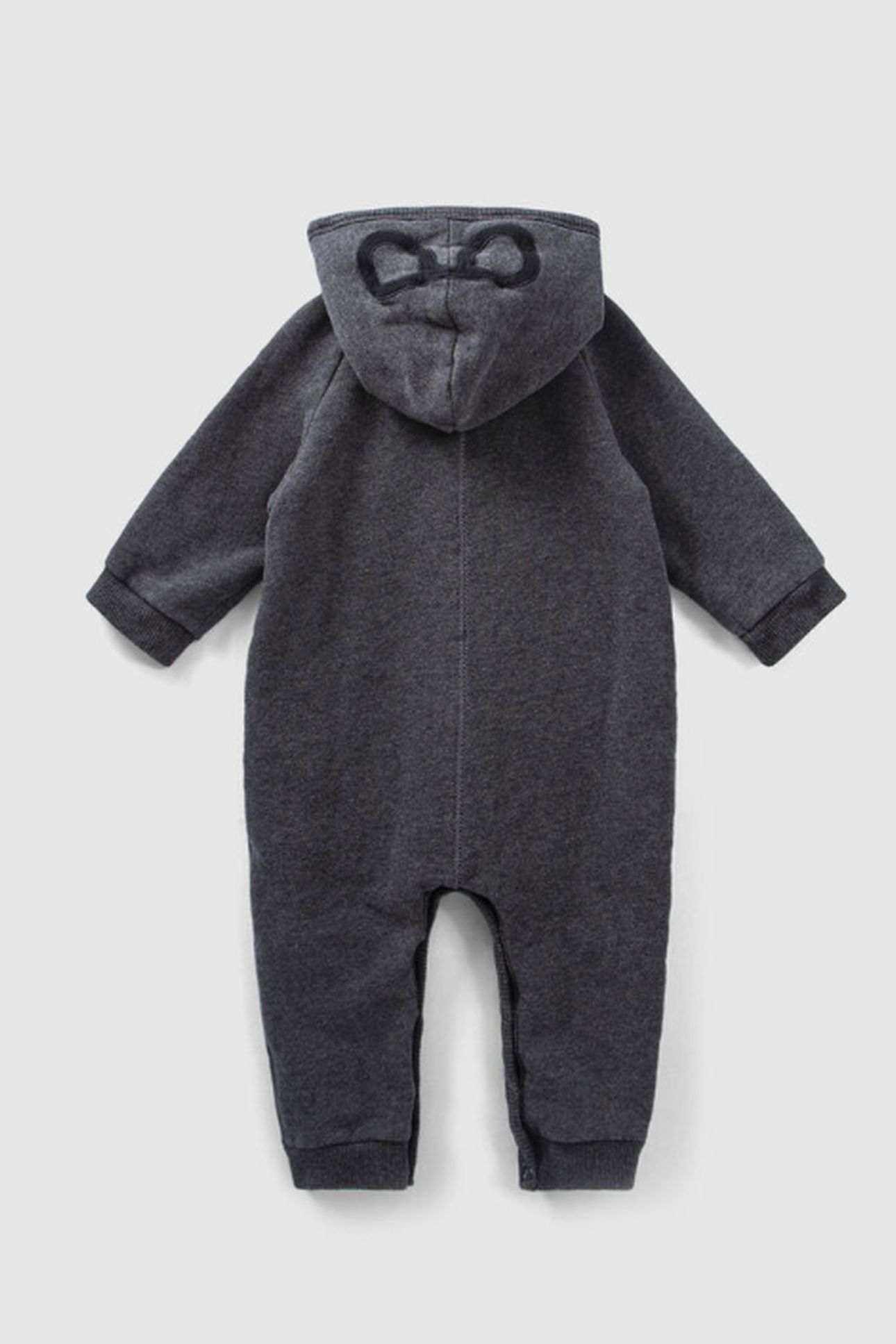 GREY HOODED JUMPSUIT.ORGANIC FLEECE GLASSES BABY 2