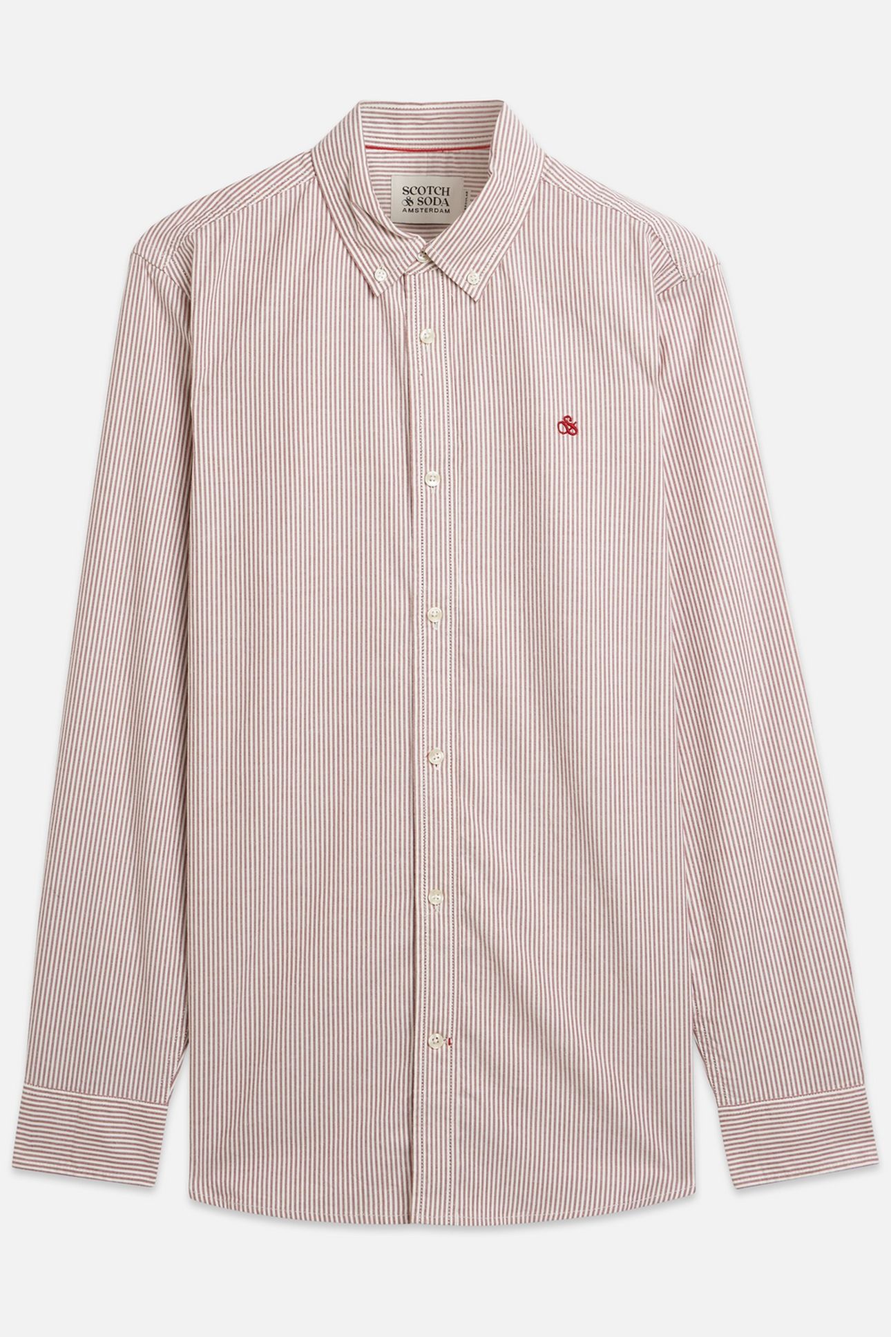 SEASONAL CORE OXFORD STRIPED REGULARFIT SHIRT MEDIUM RED 4
