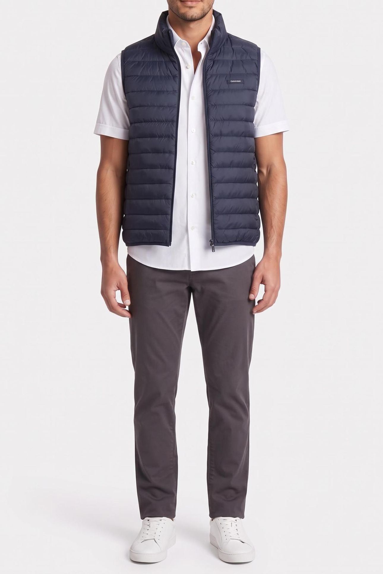 SLEEVELESS LIGHT WEIGHT NYLON VEST DARK SAPPHIRE 1