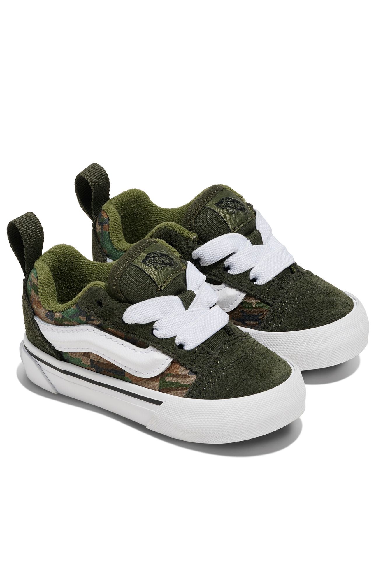 TODDLER KNU SKOOL ELASTIC LACE CHECK CAMO GREEN 4