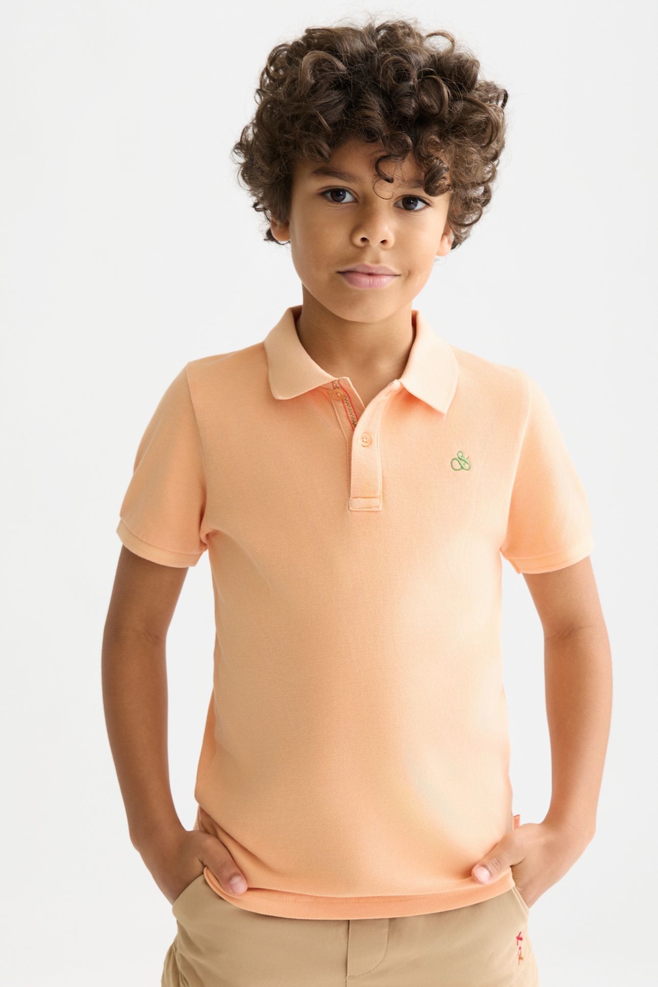 BOYS SEASONAL CORE CHEST EMBROIDERY PIQUE GARMENTDYED POLO D 1