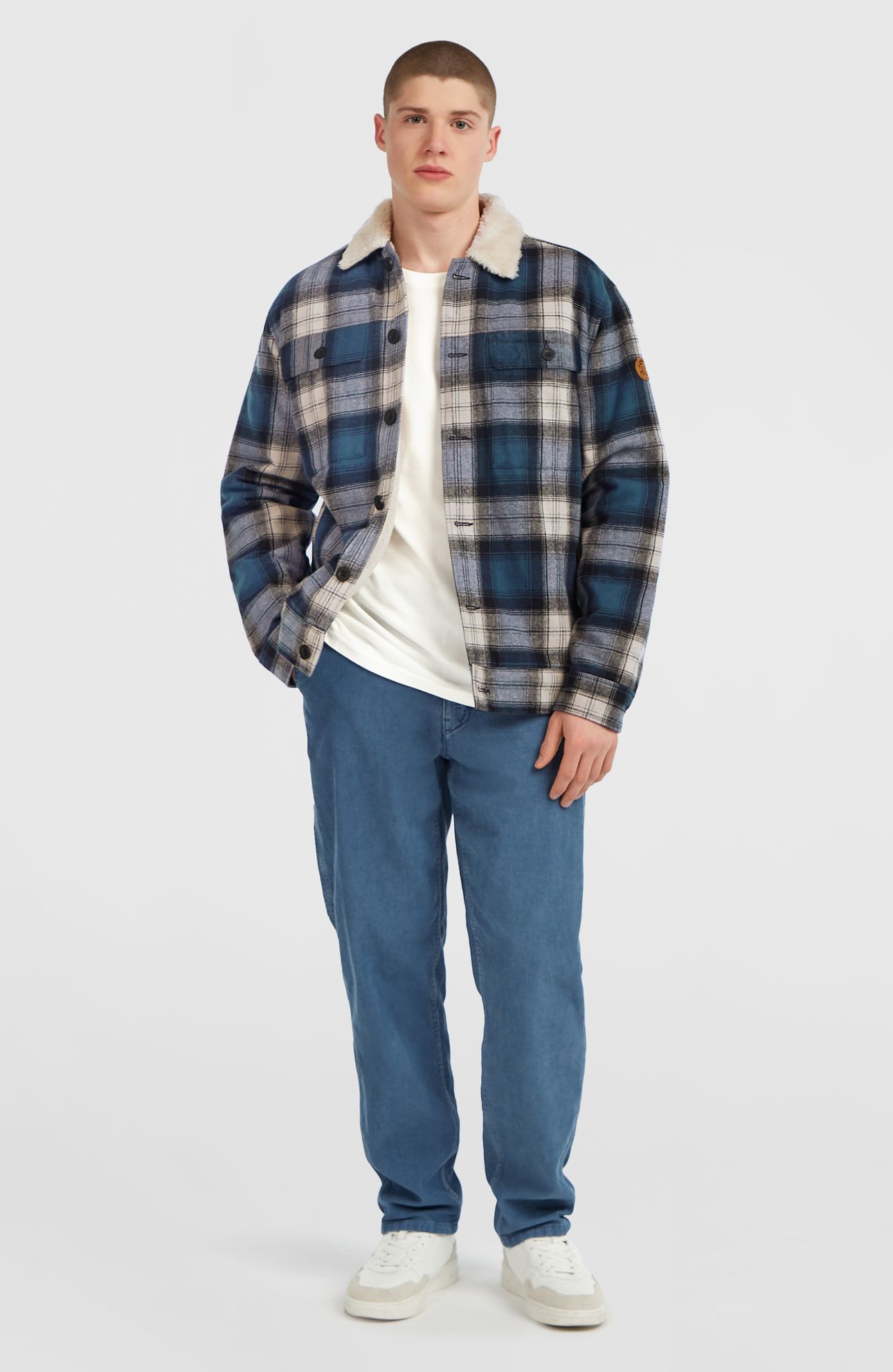 O'RIGINALS FLEECE LINED JACKET MOZART BLUE CHECK 3