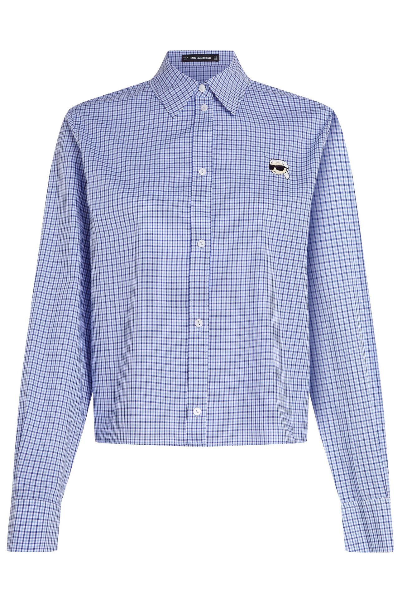 IKON CHECK BLOUSE CHECK KENTUCKY BLUE WHITE 4