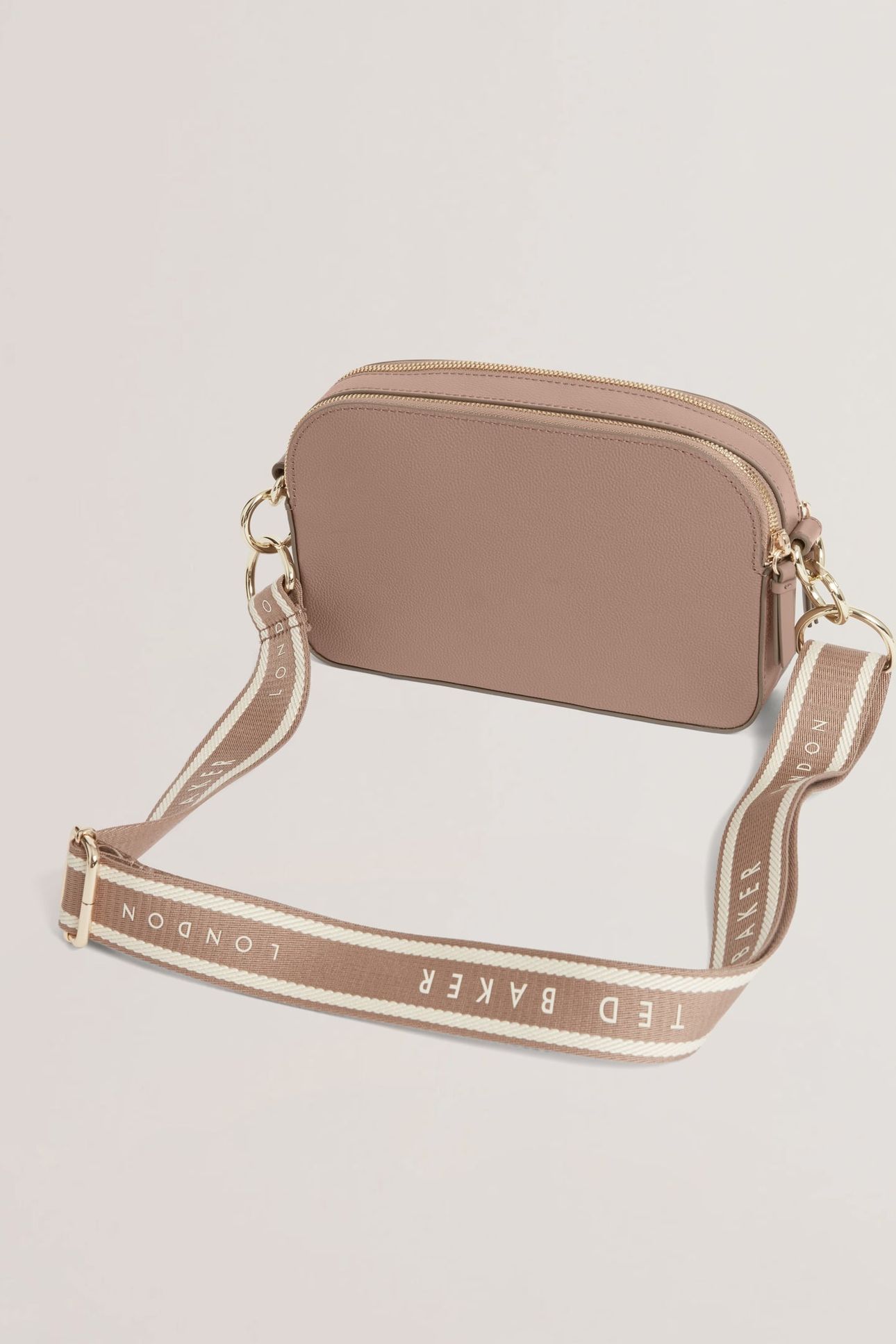 WEBBING LEATHER CROSSBODY BAG TAUPE 2