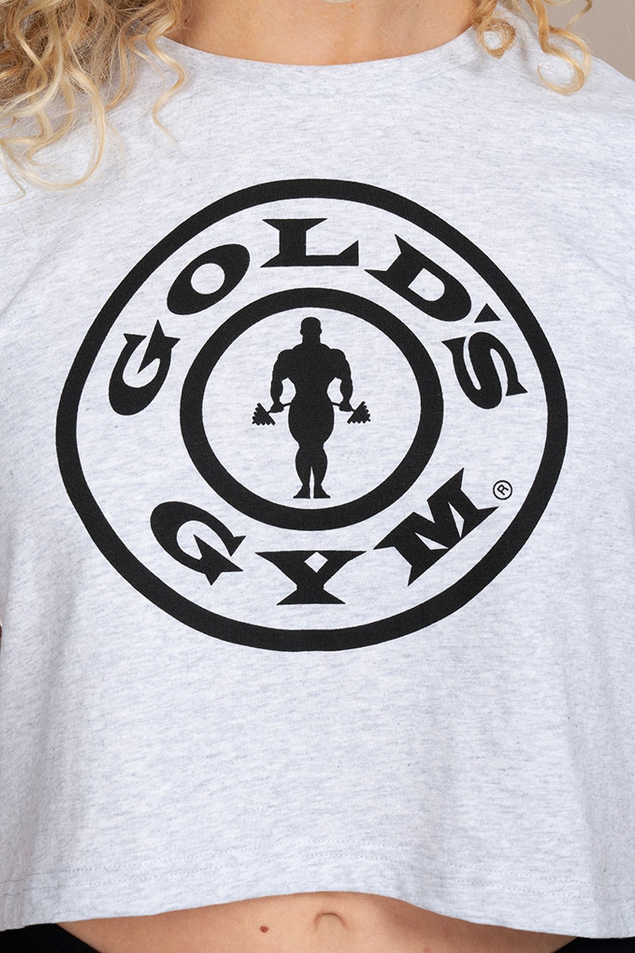 WEIGHT PLATE WOMENS CROP TEE GREY 4