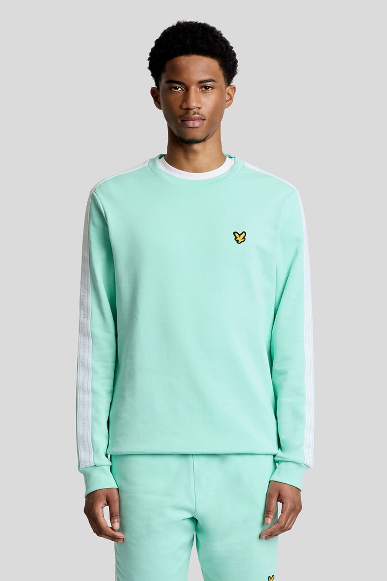 JACQUARD TAPE CREW NECK COOL MINT 1