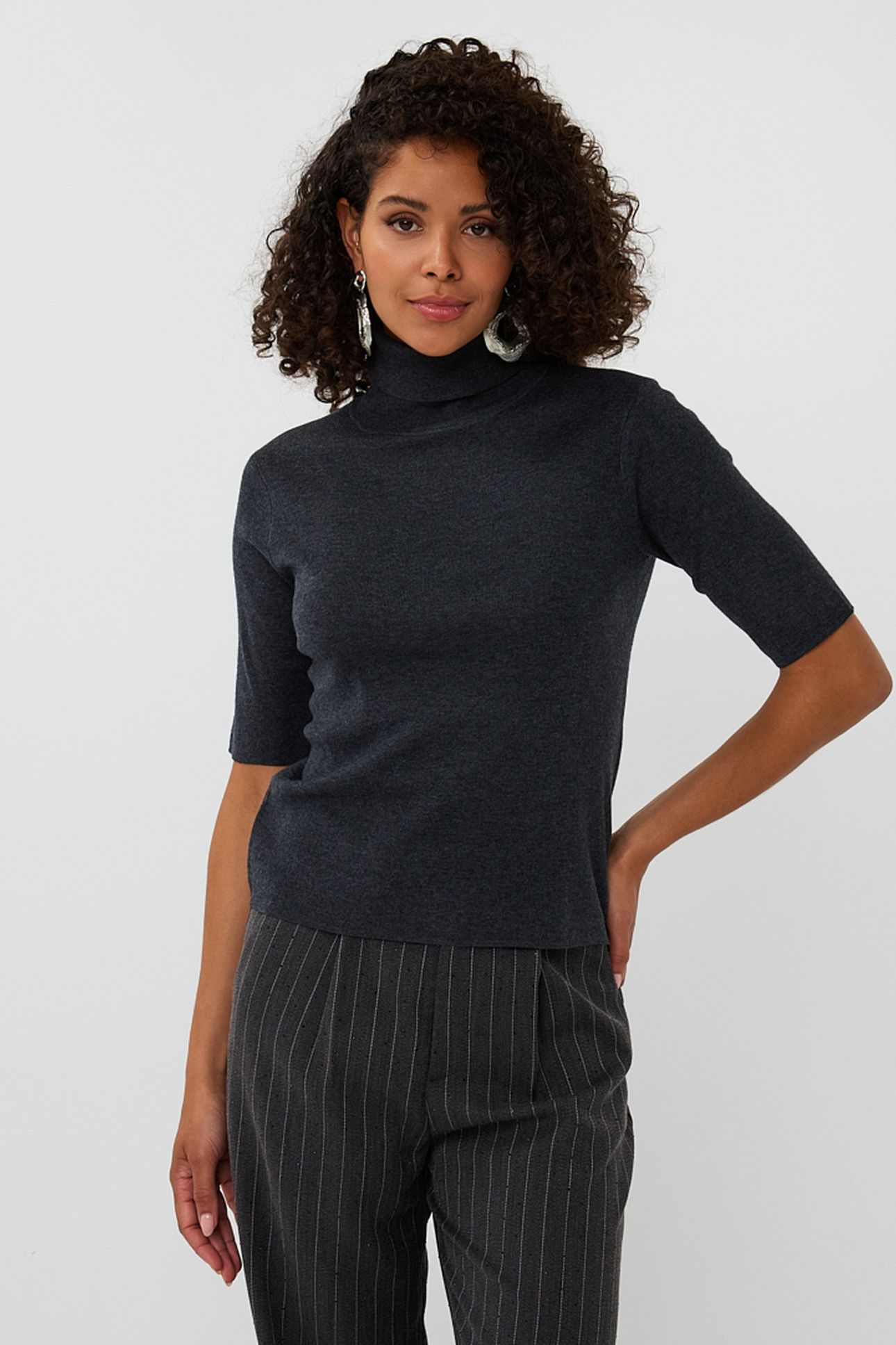 SWEATER RIB COL ANTHRACITE 1