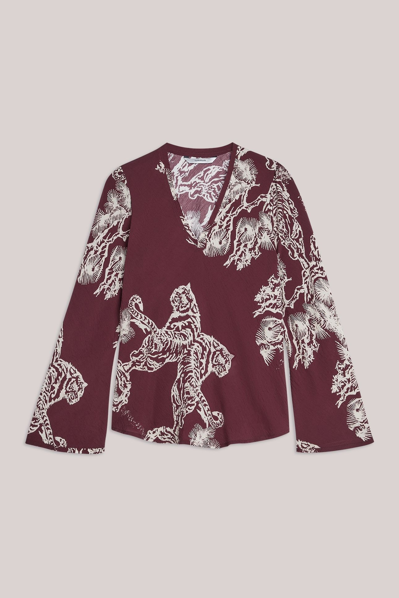 TOP V NECK TIGER PRINT REDS 4