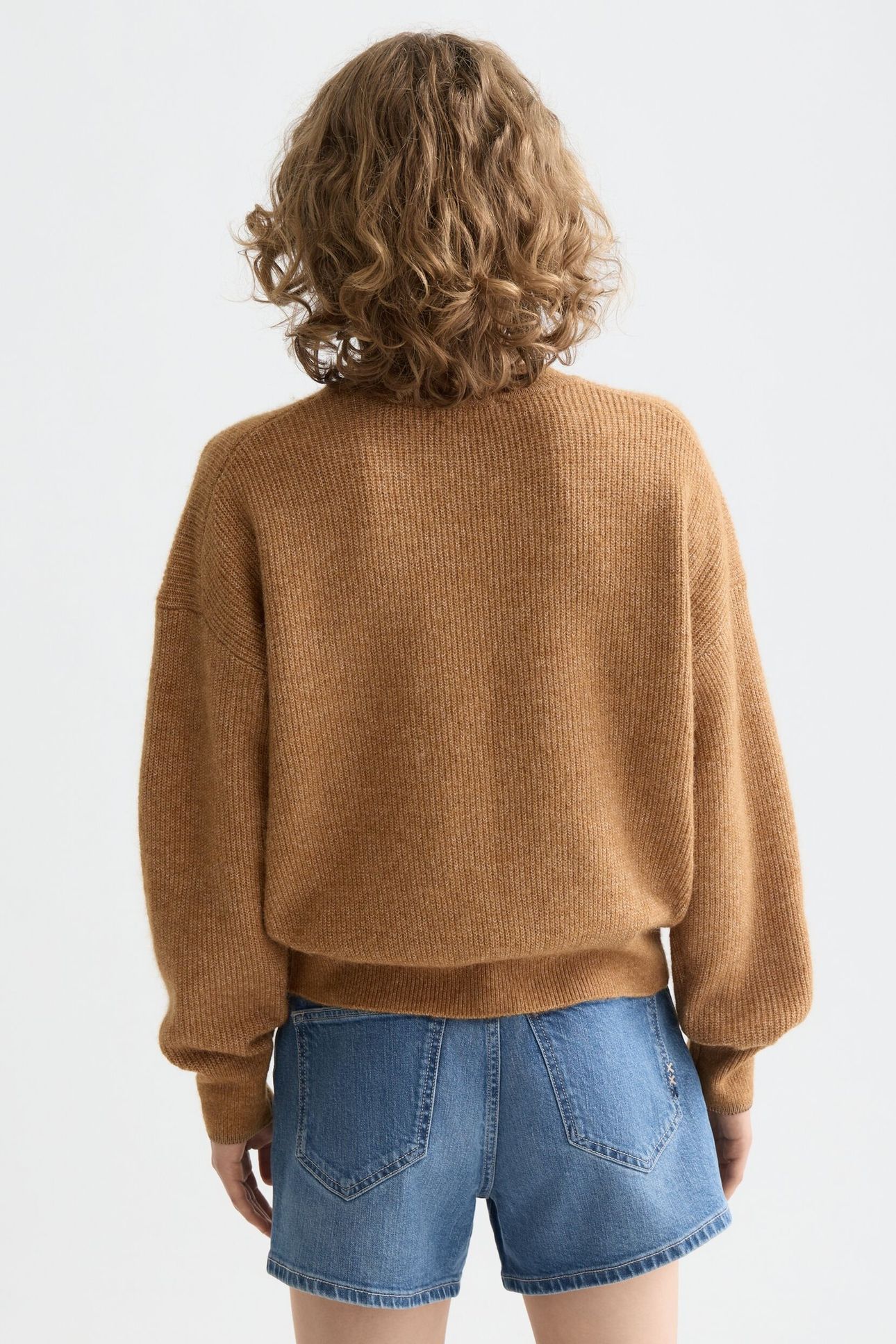 CORE FUZZY CREW NECK PULLOVER MEDIUM BROWN 2