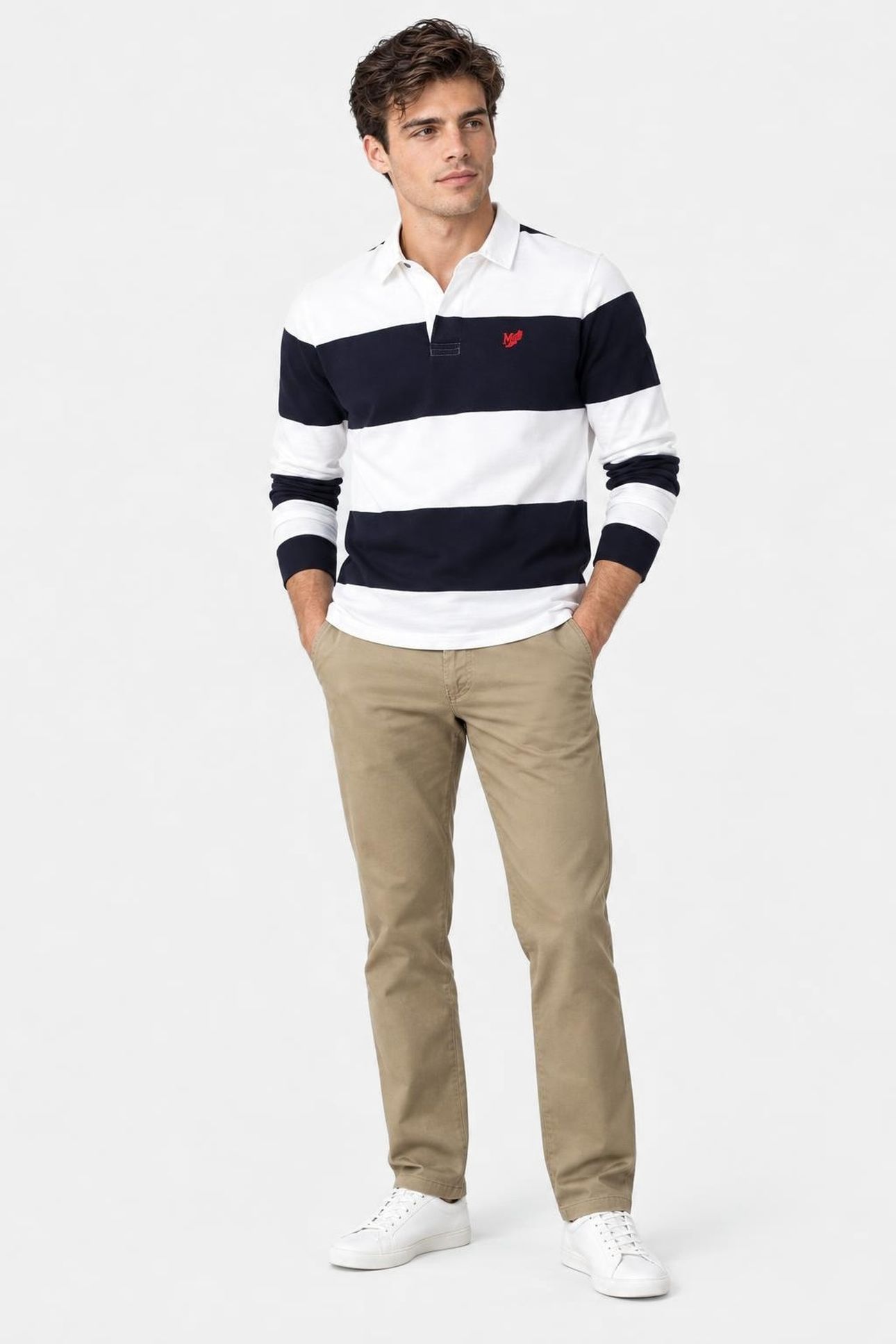 TWO STRIPE RUGBY OFF WHITE 1