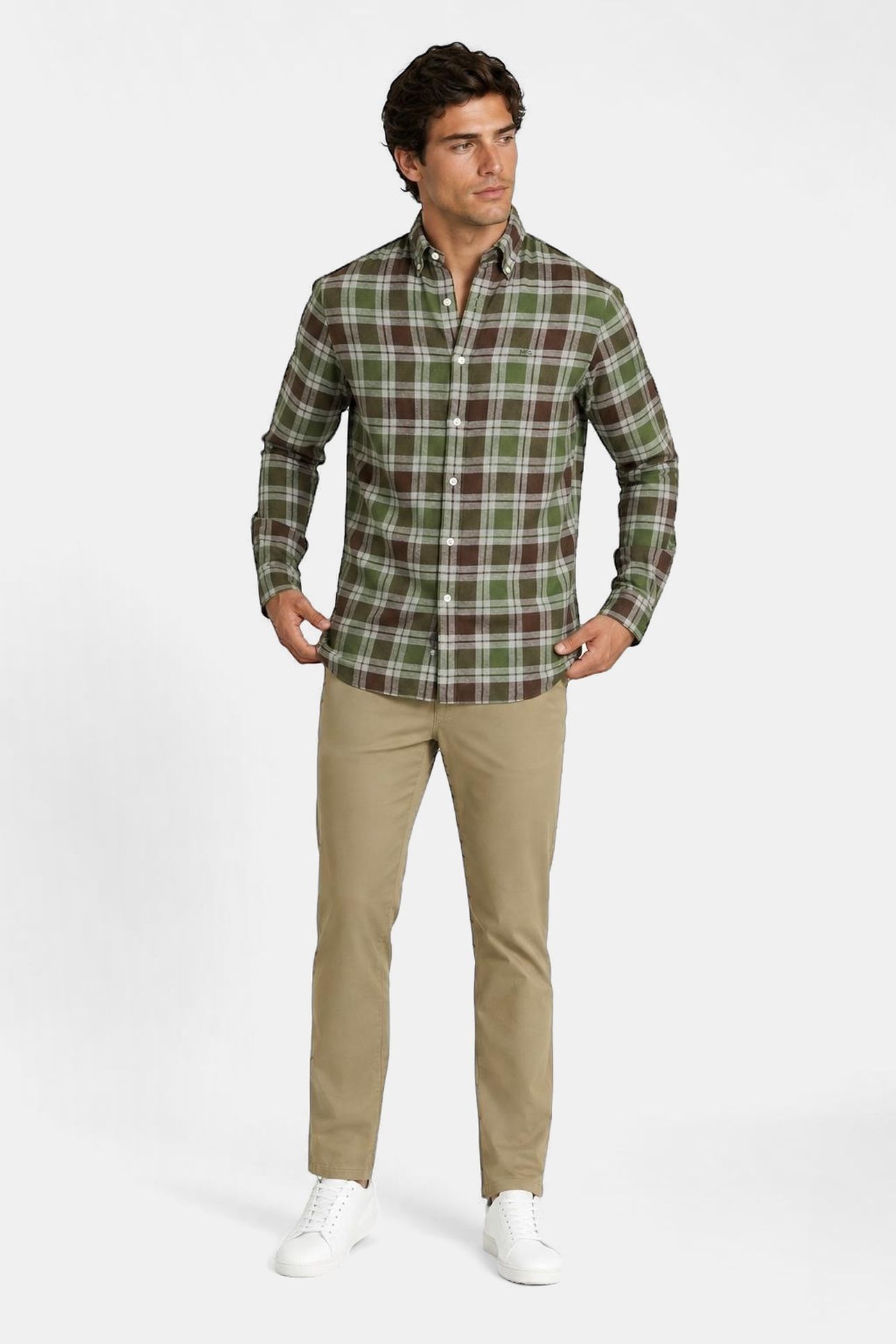 FLANNEL CHECK SHIRT #5 DARK OLIVE 2