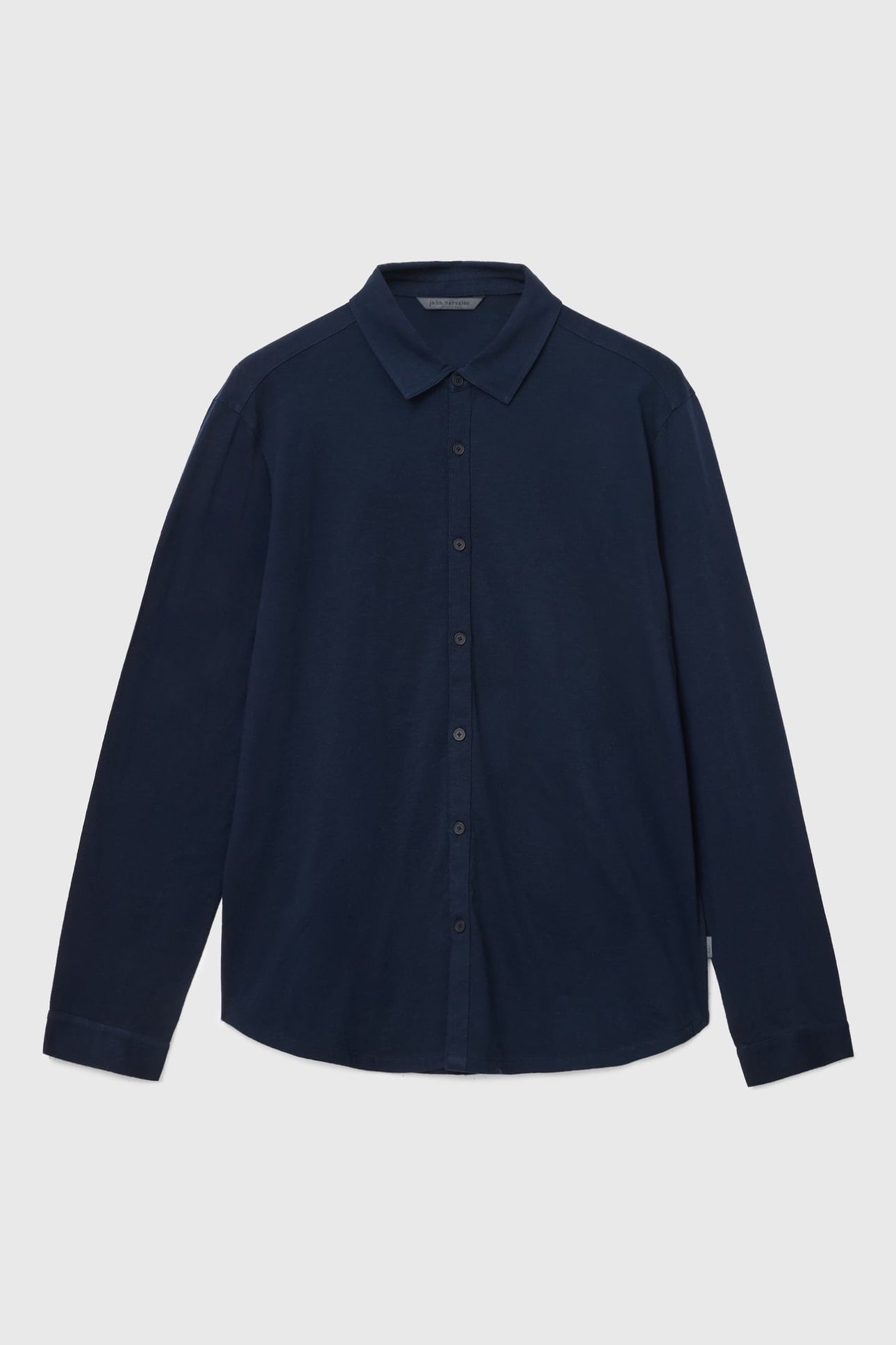 GARETH LS MERCERIZED KNITS SHIRT NAVY 2