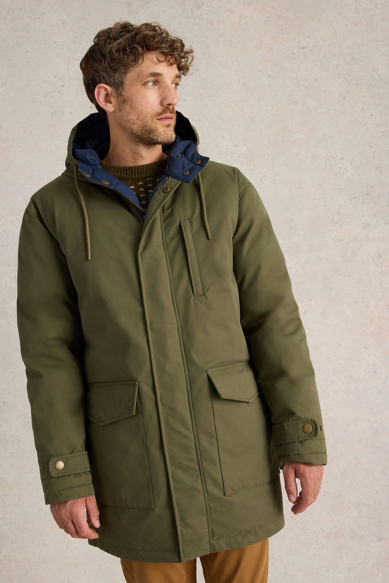 REVERSIBLE PARKA KHAKI GRN 1
