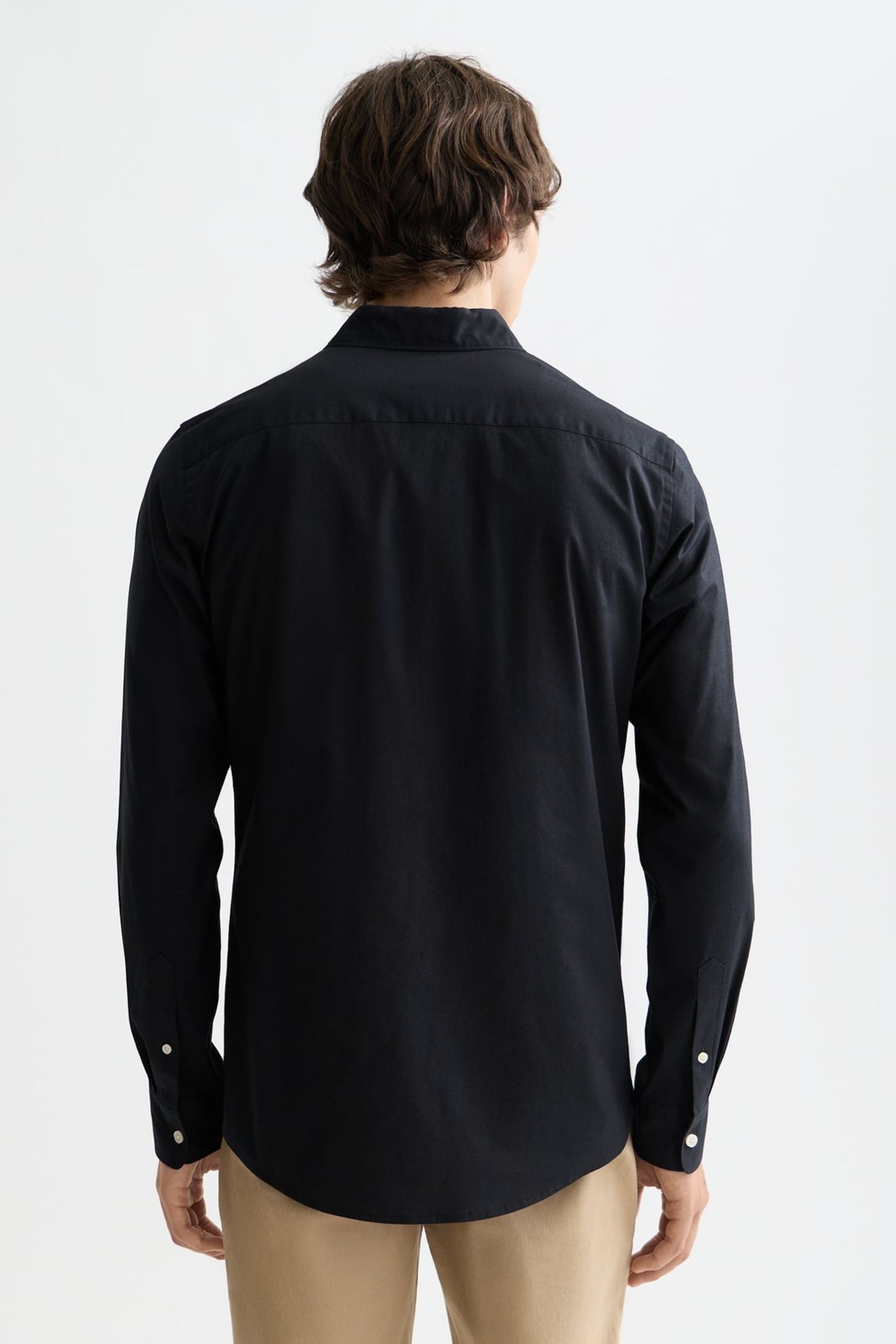 COTTON POPLIN SLIM-FIT SHIRT BLACK 2