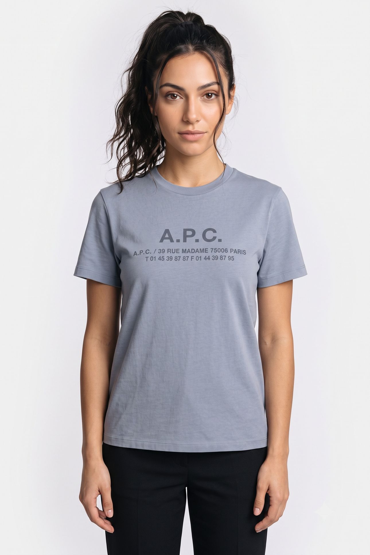 UNISEX T-SHIRT SHORT SLEEVE ADDRESS LIGHT BLUE 1