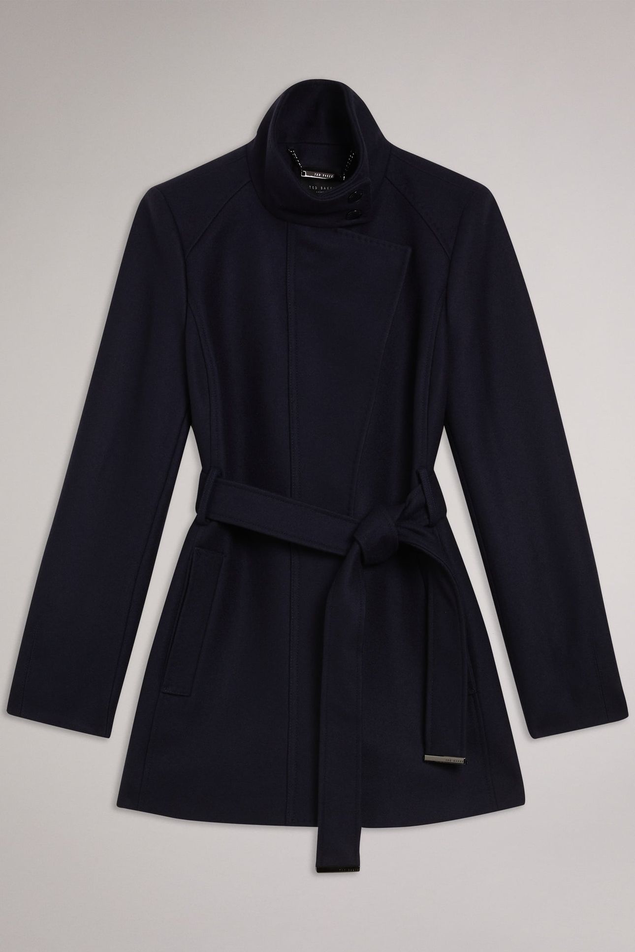 ICOMBIS SHORT FUNNEL NECK COAT NAVY 4