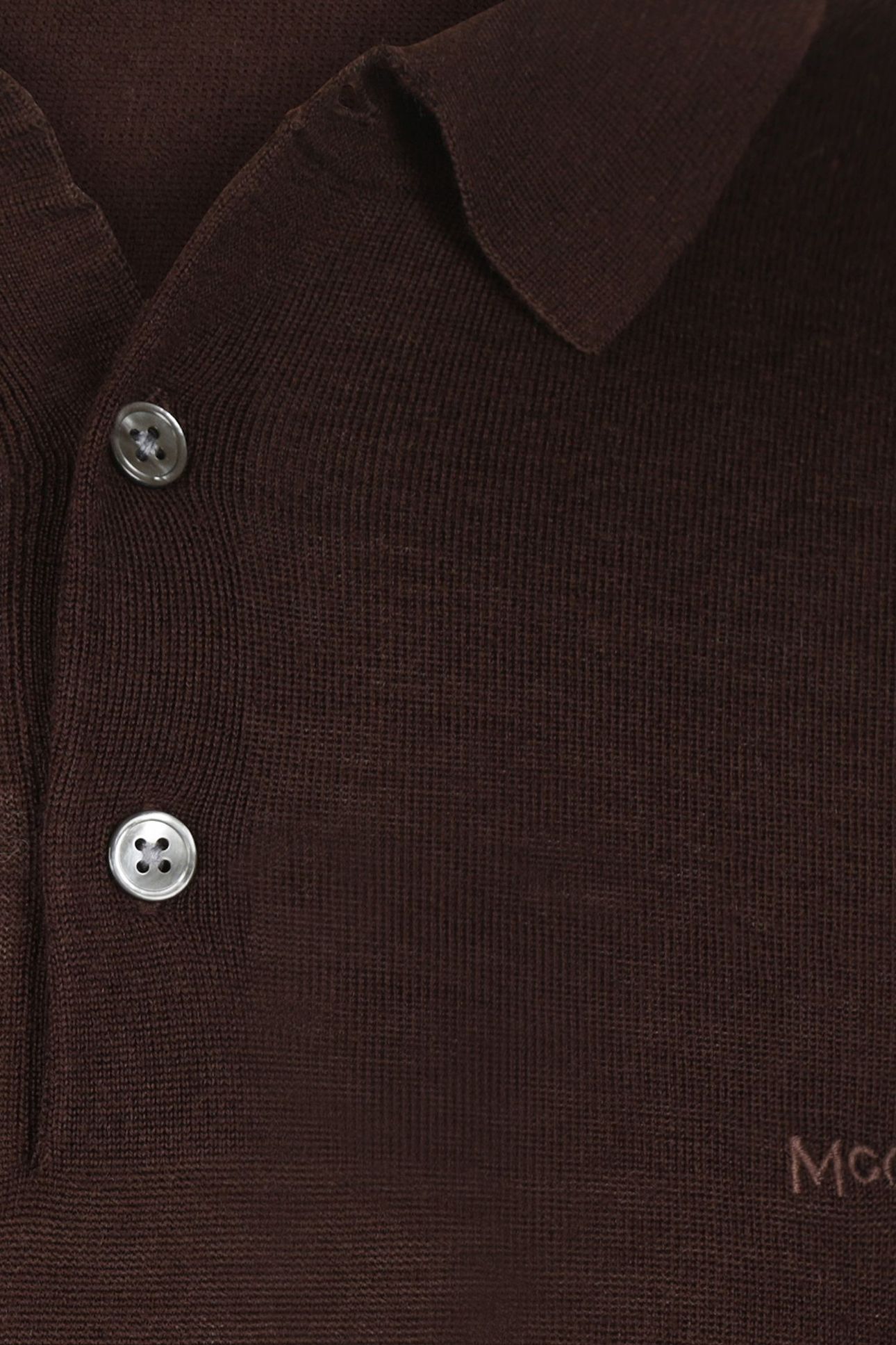 FINE MERINO L/S POLO CHOCOLATE BROWN 4