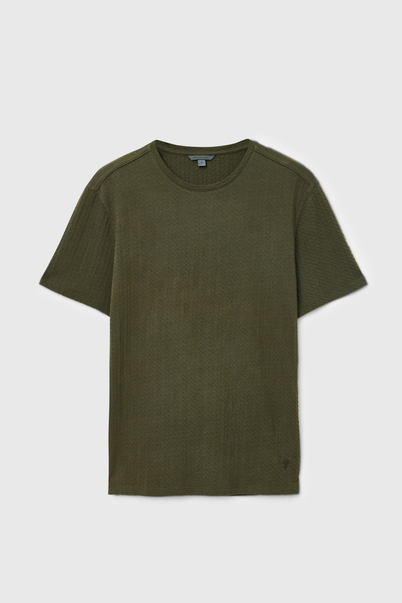BRASSE SS CREW W CHAIN TEXTURE DARK OLIVE 2