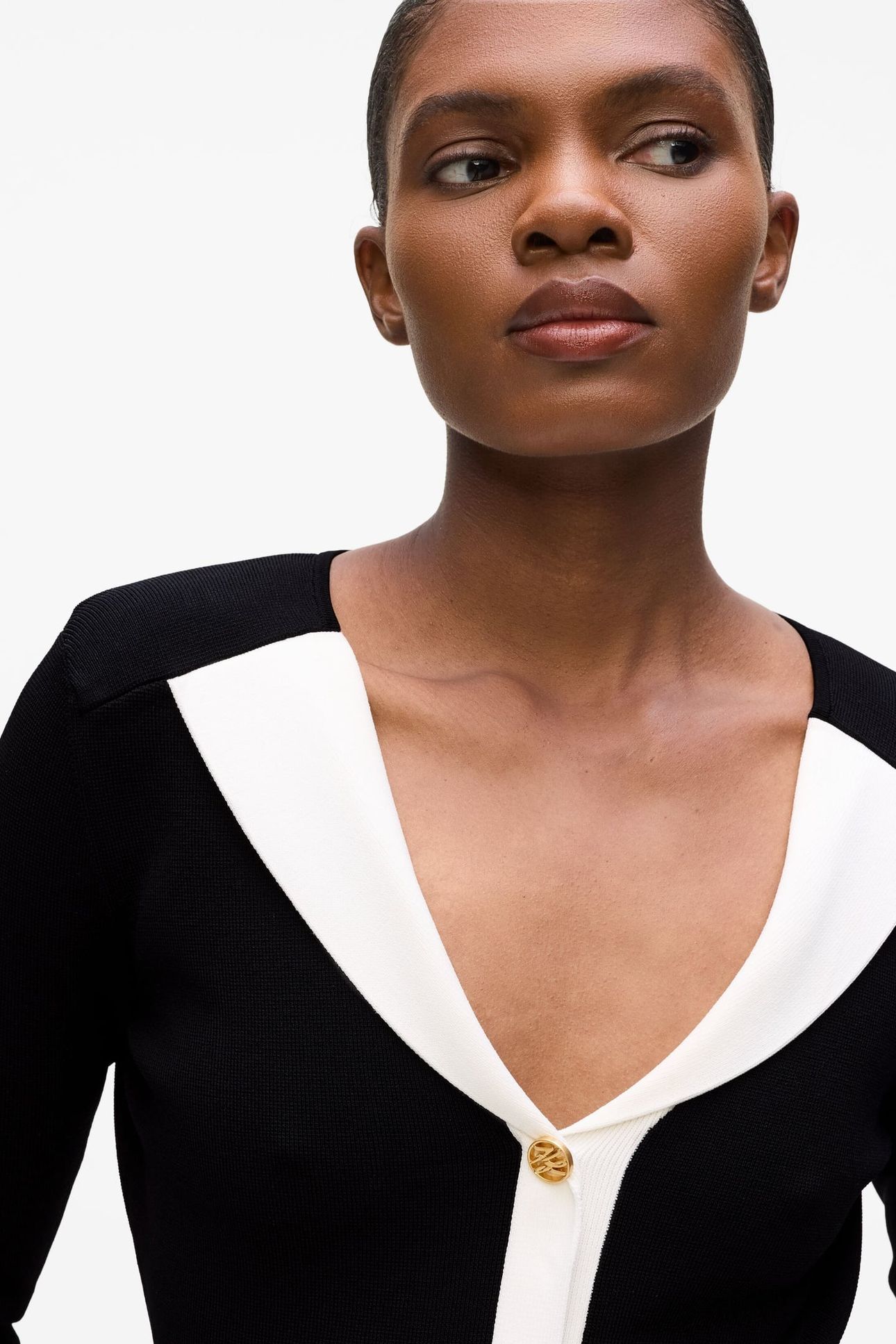 BLACK AND WHITE KNIT DRESS BLACK/WHITE 6