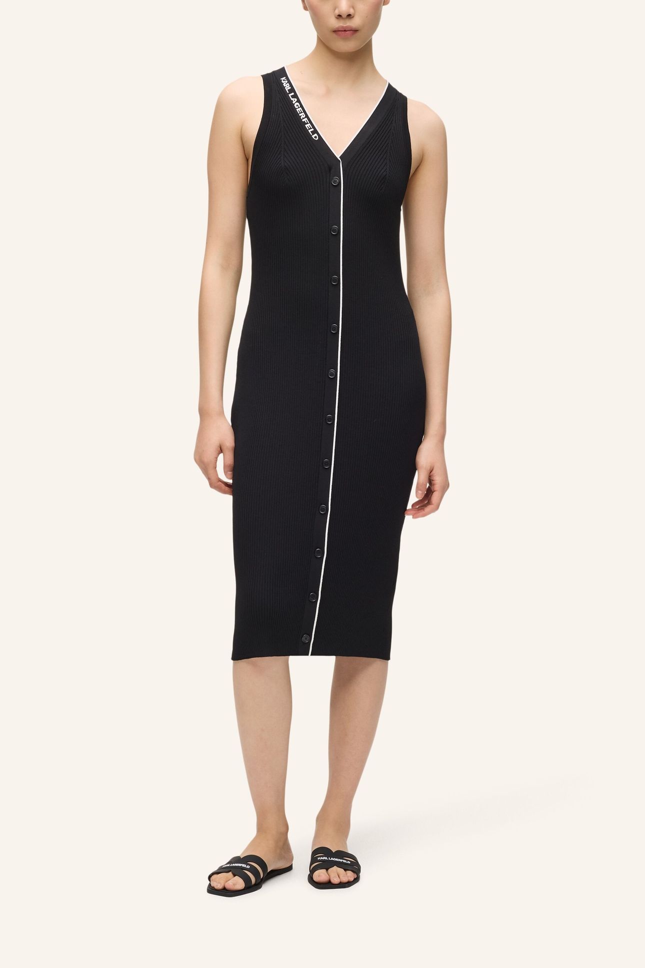 LOGO KNIT DRESS BLACK/WHITE 3