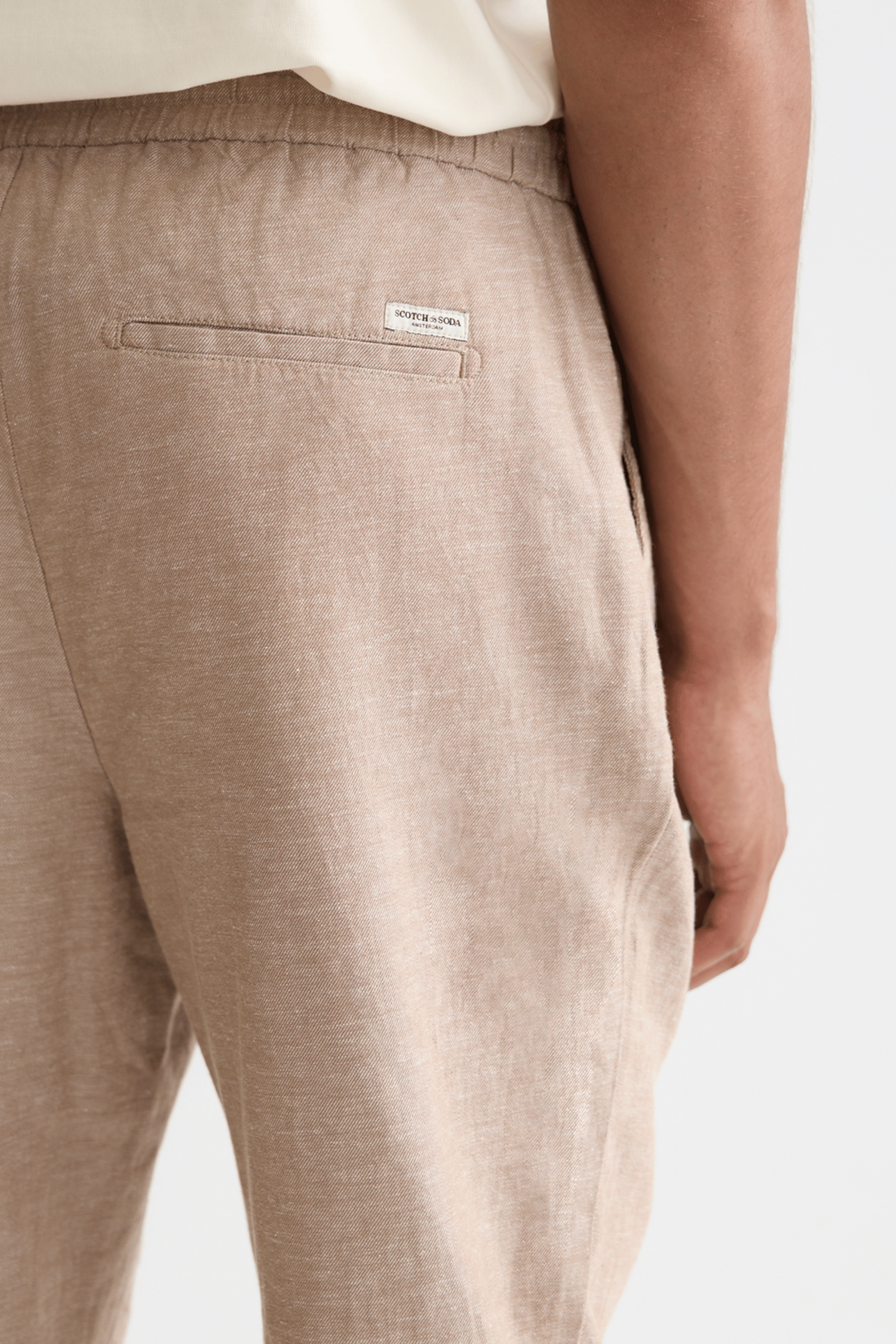 SEASONAL CORE WARREN COTTON LINEN JOGGER LT PASTEL BROWN 6