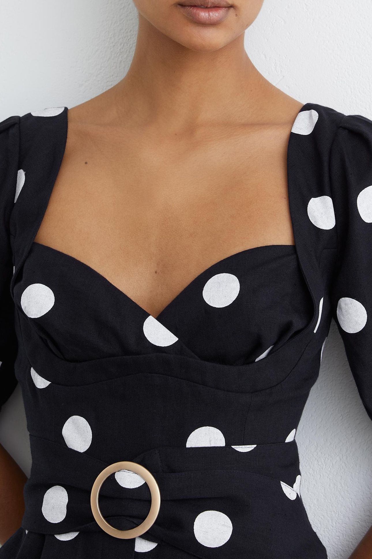 STRUCTURED POLKADOT JUMPSUIT NAVY/IVORY 6