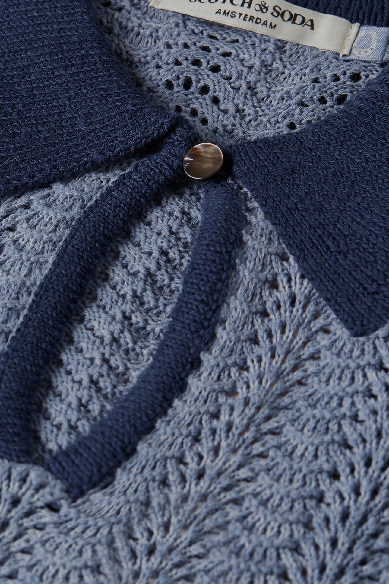 POINTELLE COLLARED KNITTED TEE INFINITY MELANGE 7