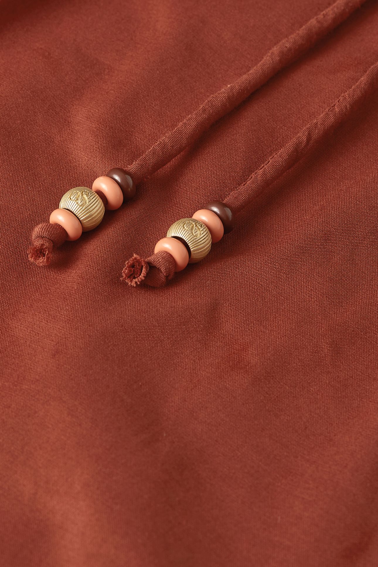 COTTON VOILE PULL ON BEACH PANTS BURNT HENNA 7